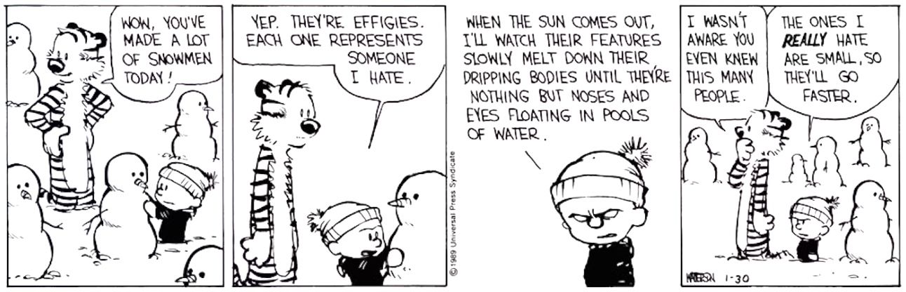 Calvin and Hobbes snowman
