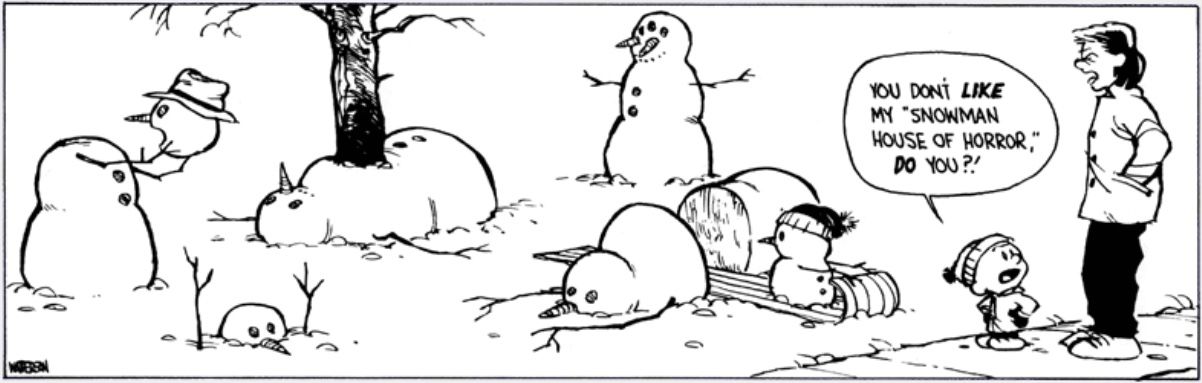 Calvin and Hobbes snowman