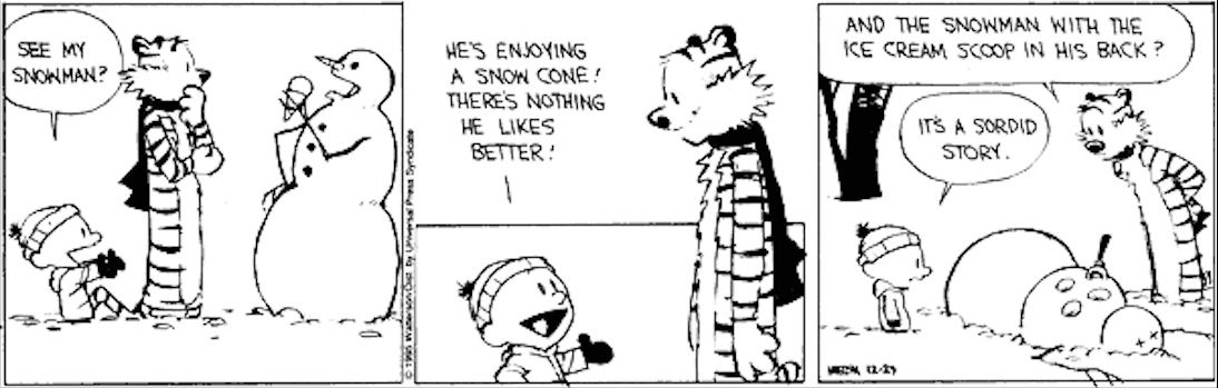 Calvin and Hobbes snowman
