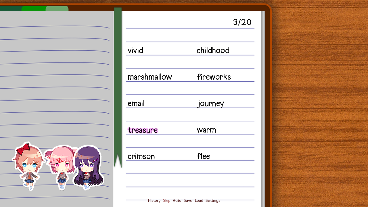 a scene in doki doki literature club