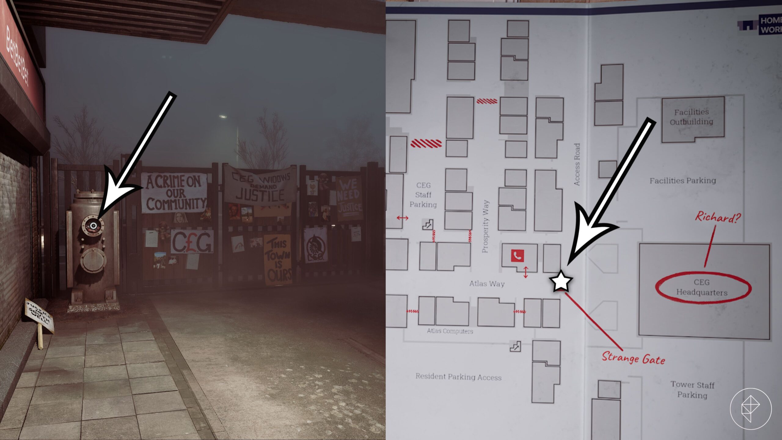 The Clara Woods gate puzzle location in Silent Hill: Townfall.