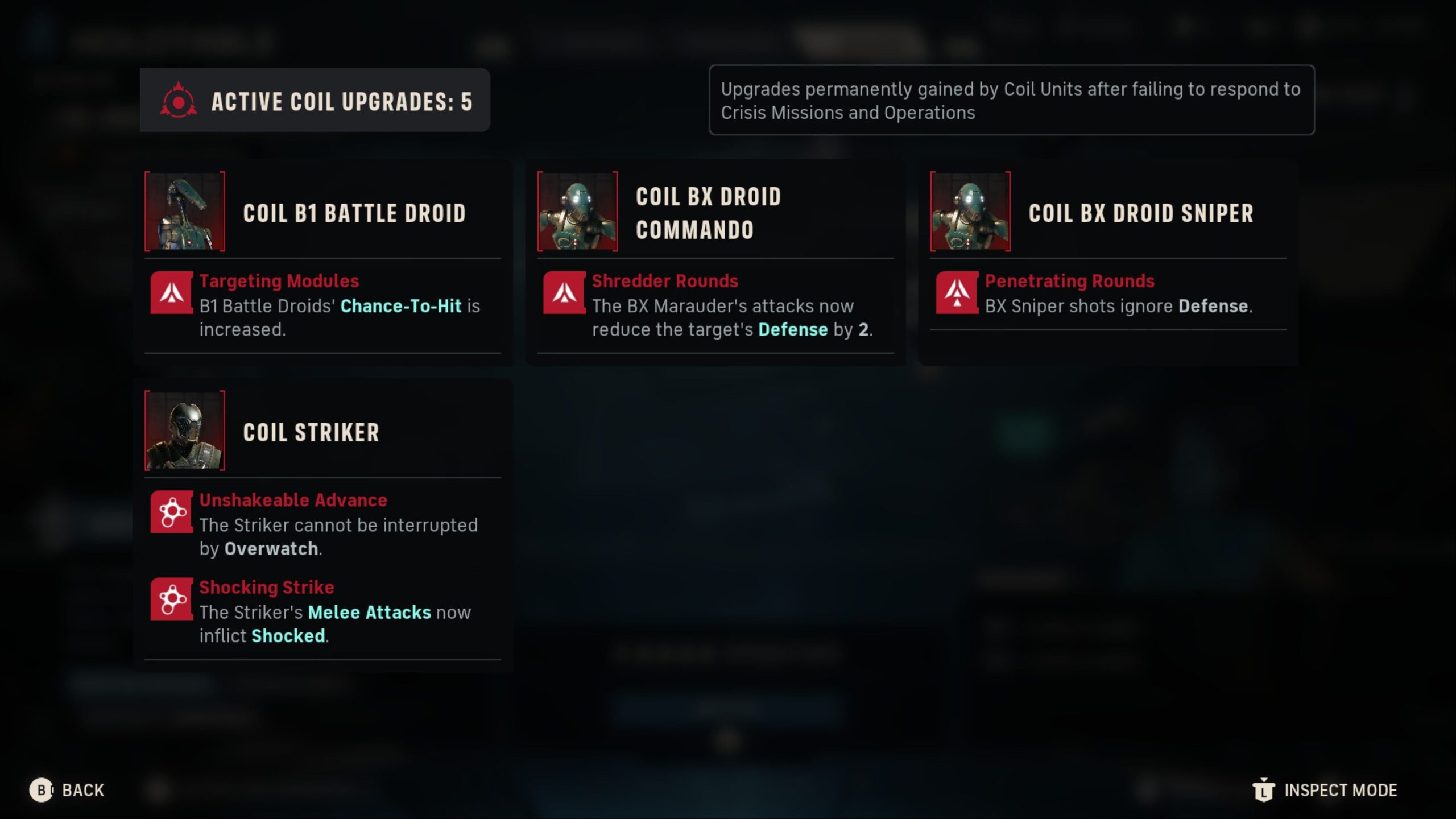 A menu shows what modifiers enemies have in Star Wars Zero Company.