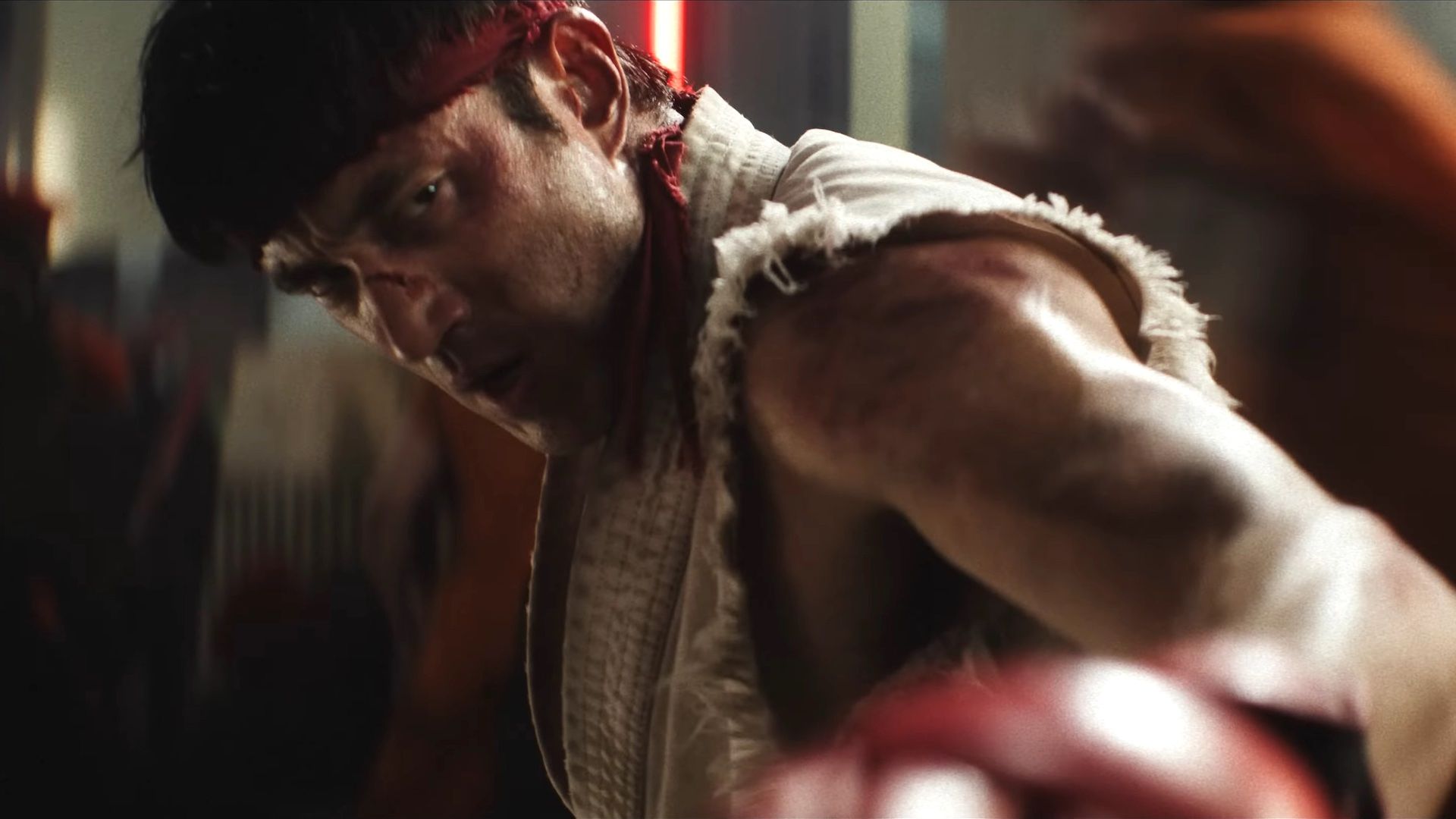 A still from Street Fighter (2026) featuring Andrew Koji as Ryu