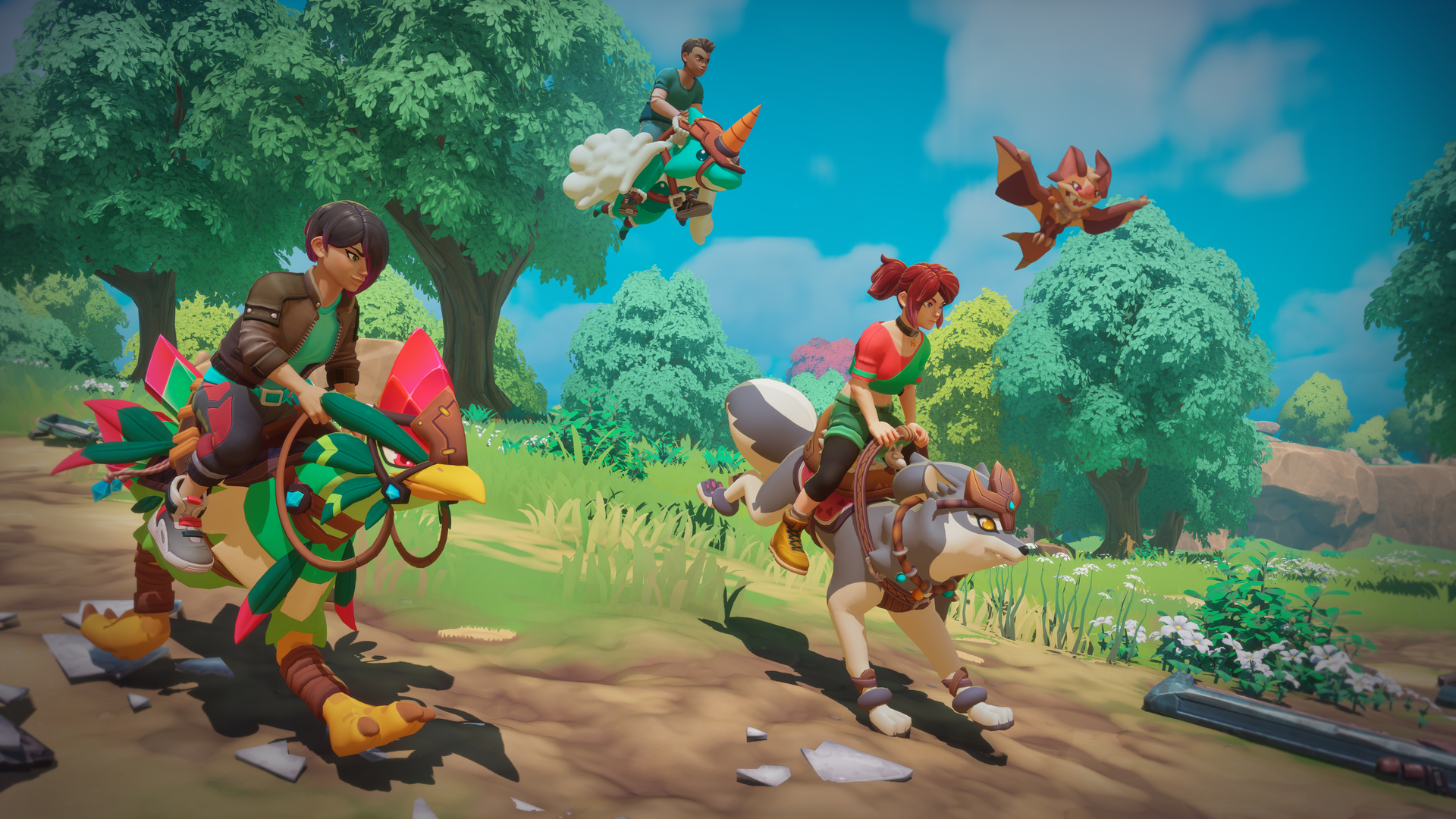 Humans ride monsters in Temtem.