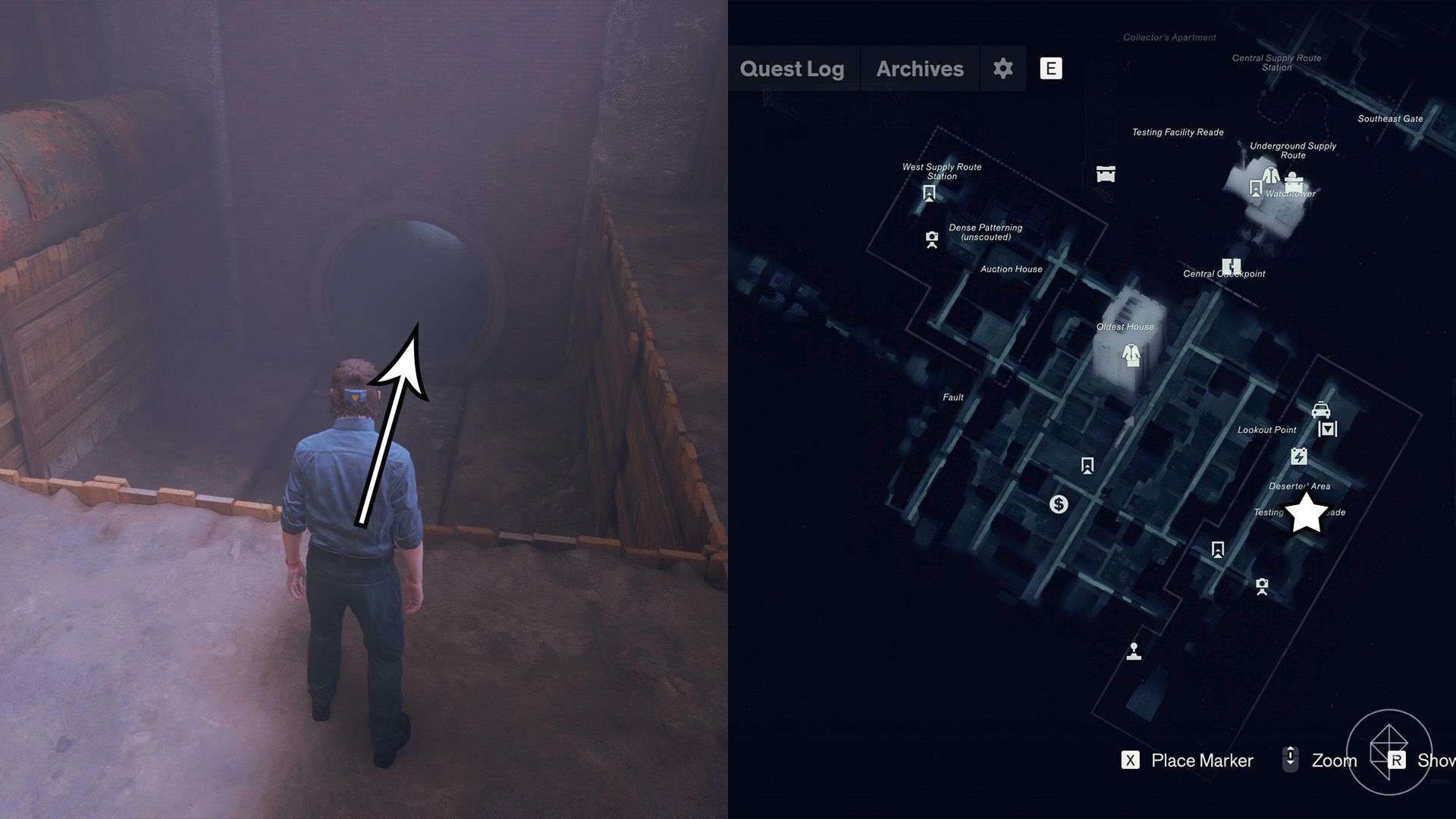 A sewer entrance to the Testing Facility Reade in Downtown in Control Resonant.