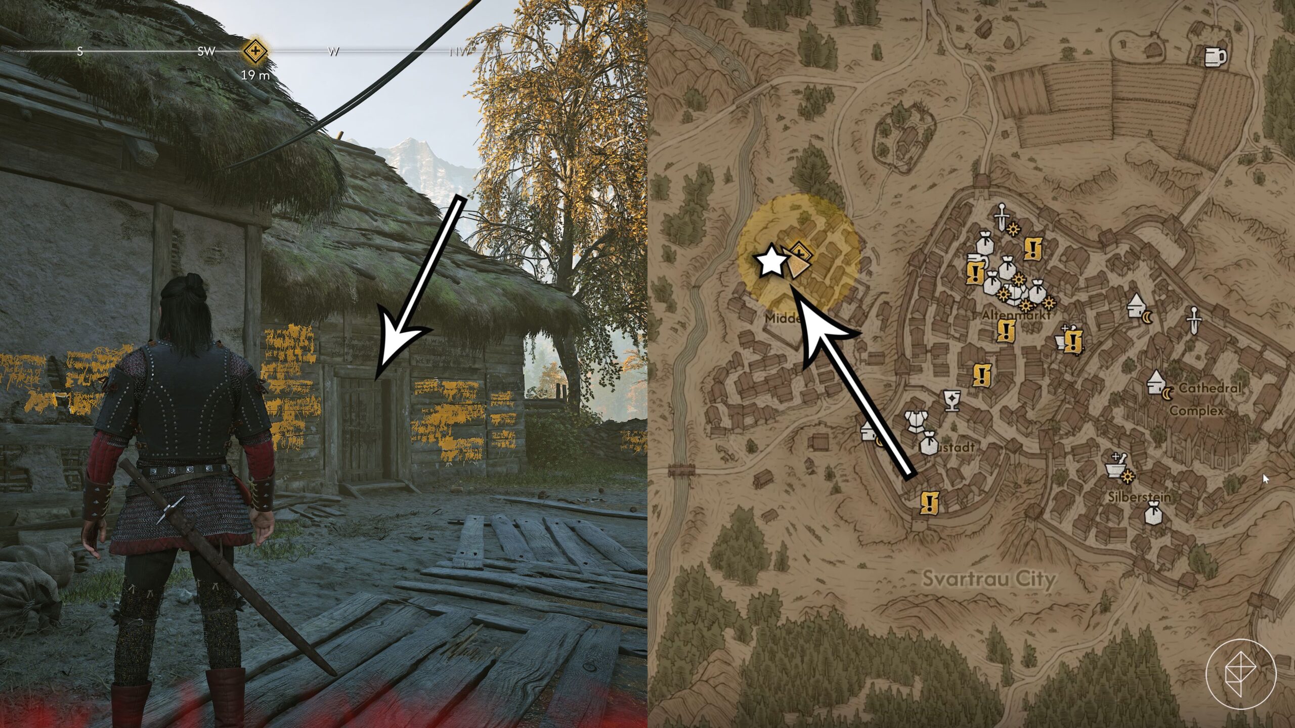 Albertus' location in The Blood of Dawnwalker's "A Monk and a Saint" quest.