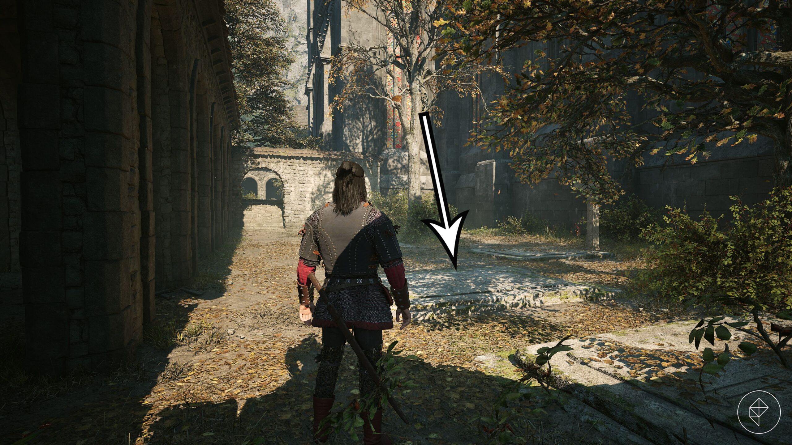 The entrance to St. Mihai's crypt in The Blood of Dawnwalker's "A Monk and a Saint" quest.