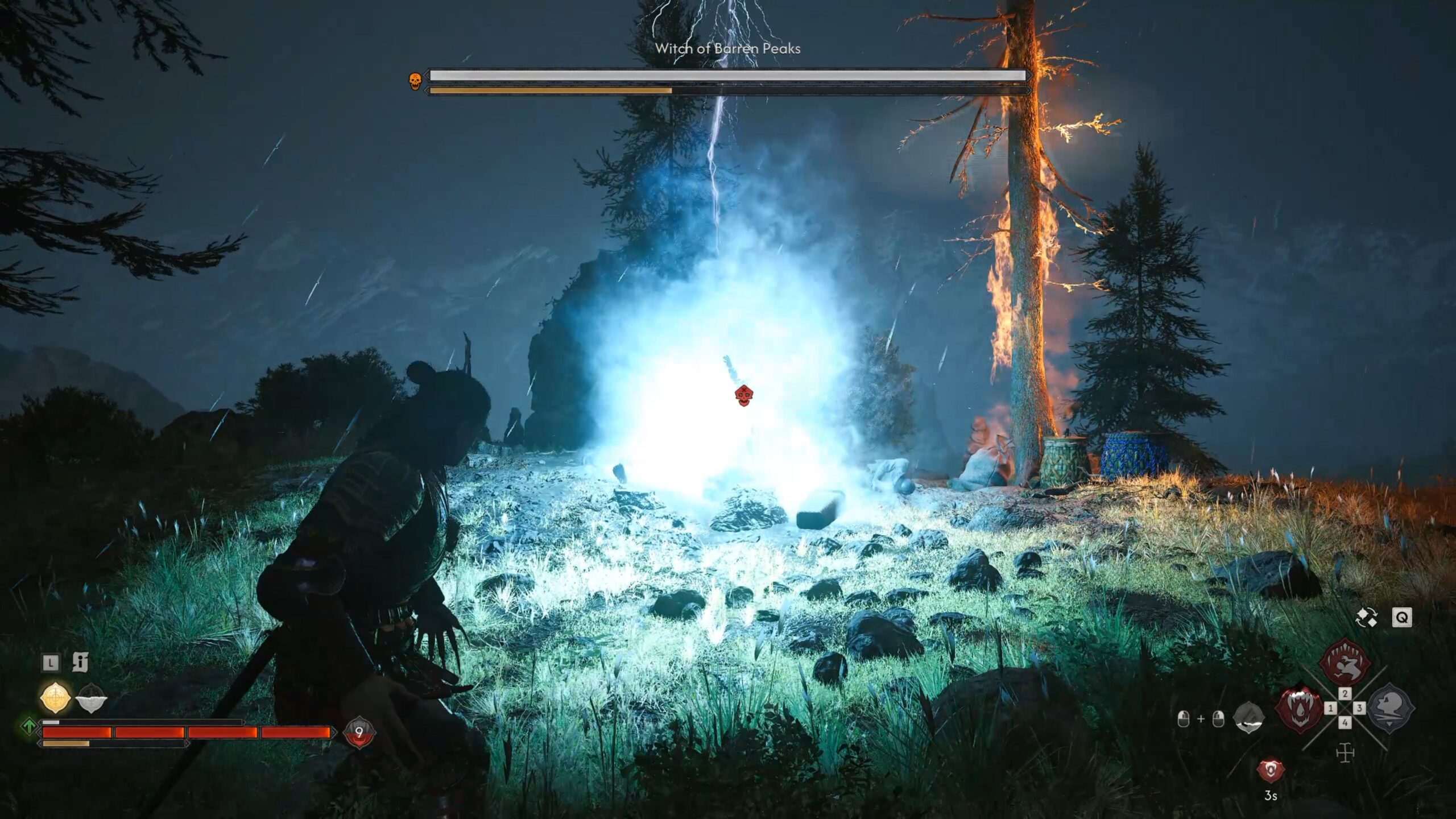 Coen fights the Witch of Barren Peaks during "A Pilgrimage for Power" in The Blood of Dawnwalker.