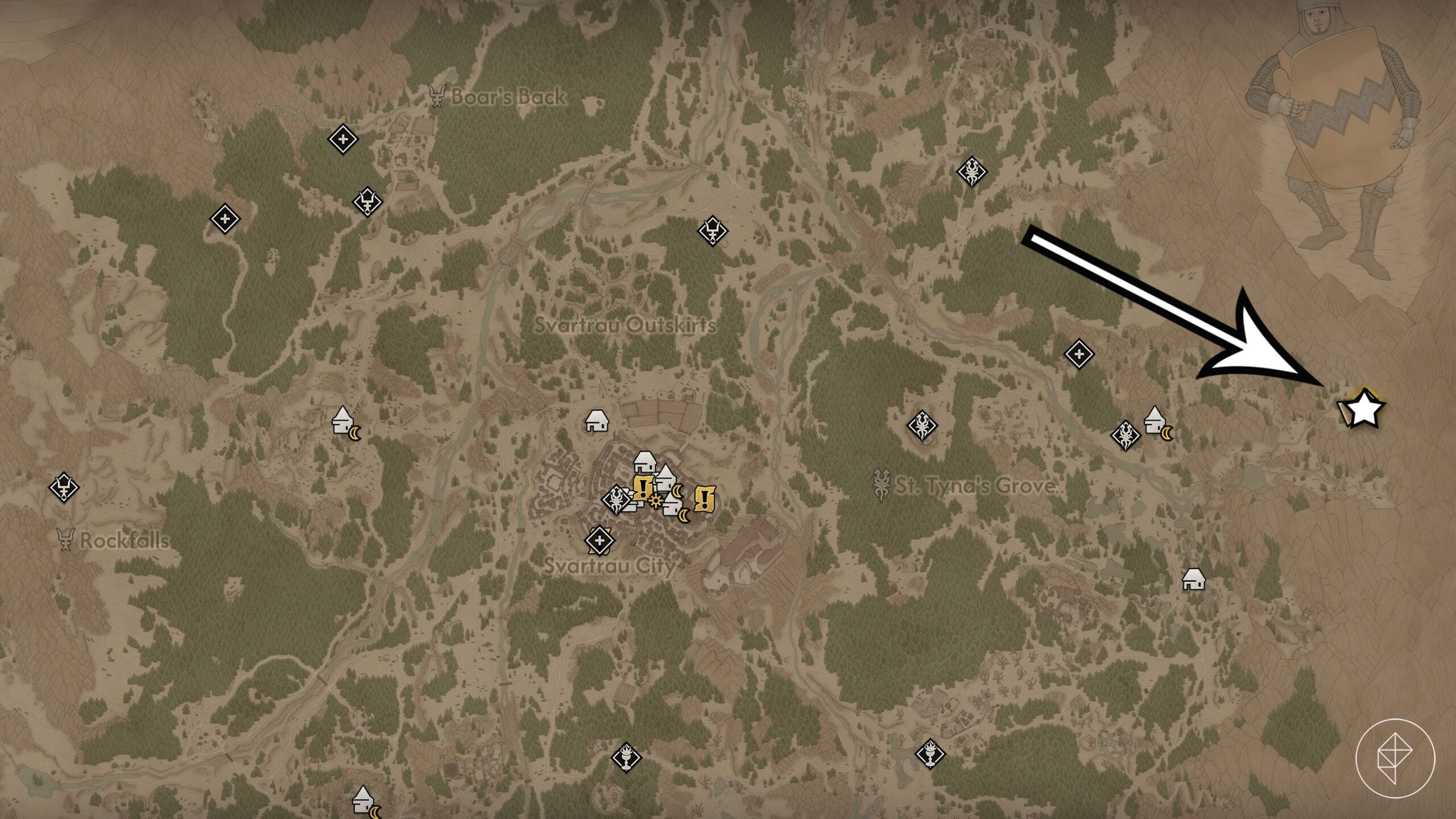 The "Stronger Than Achilles" quest's starting location in The Blood of Dawnwalker.