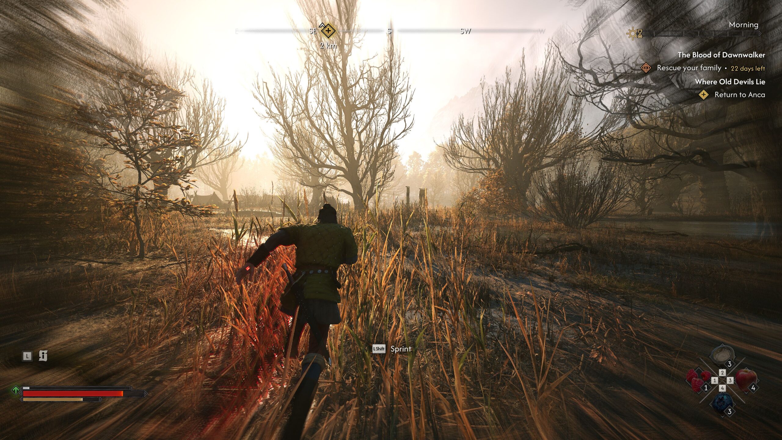 Coen uses haste to sprint faster in The Blood of Dawnwalker.