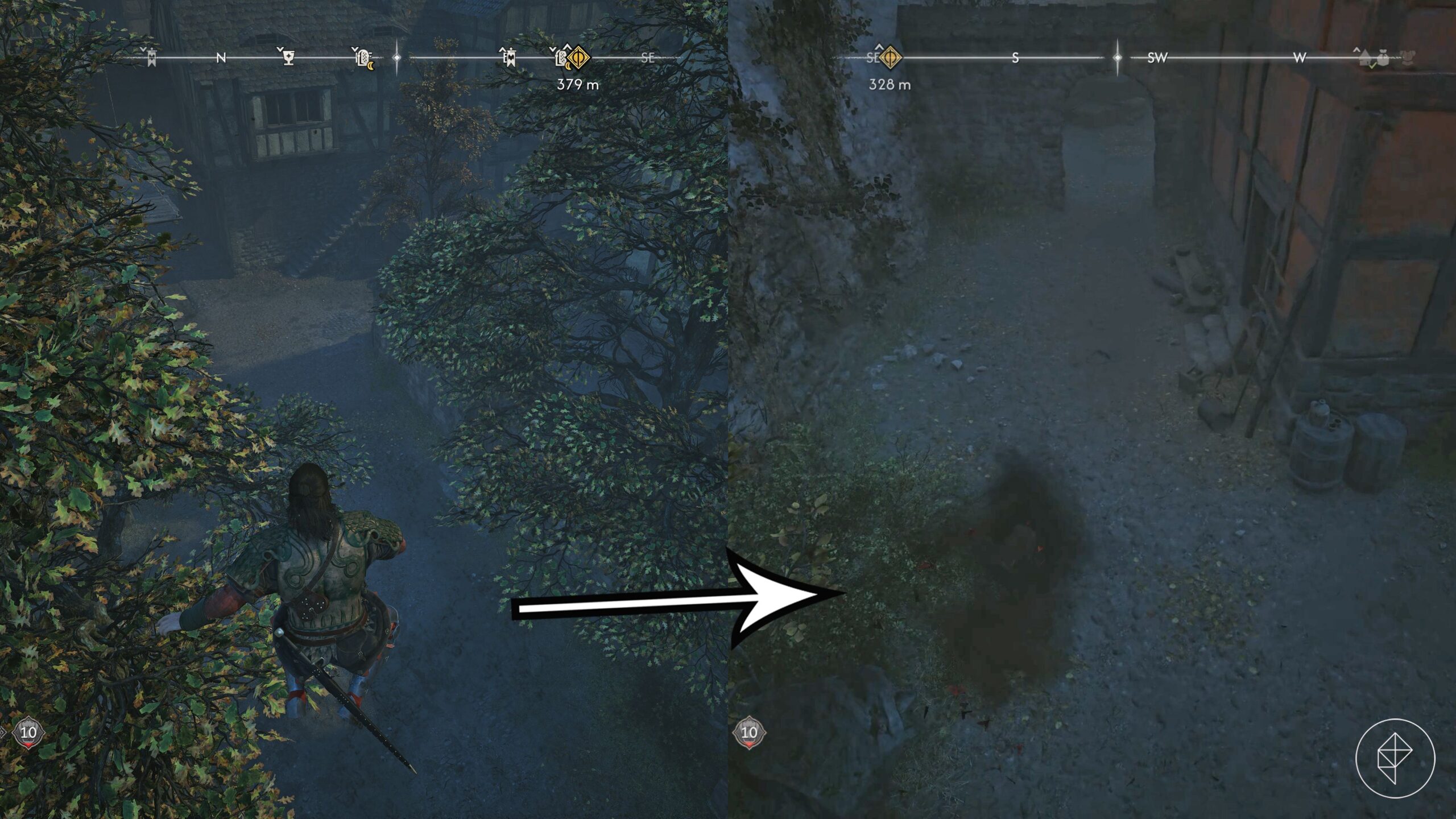 Coen uses Shadowstep to break fall damage in The Blood of Dawnwalker.