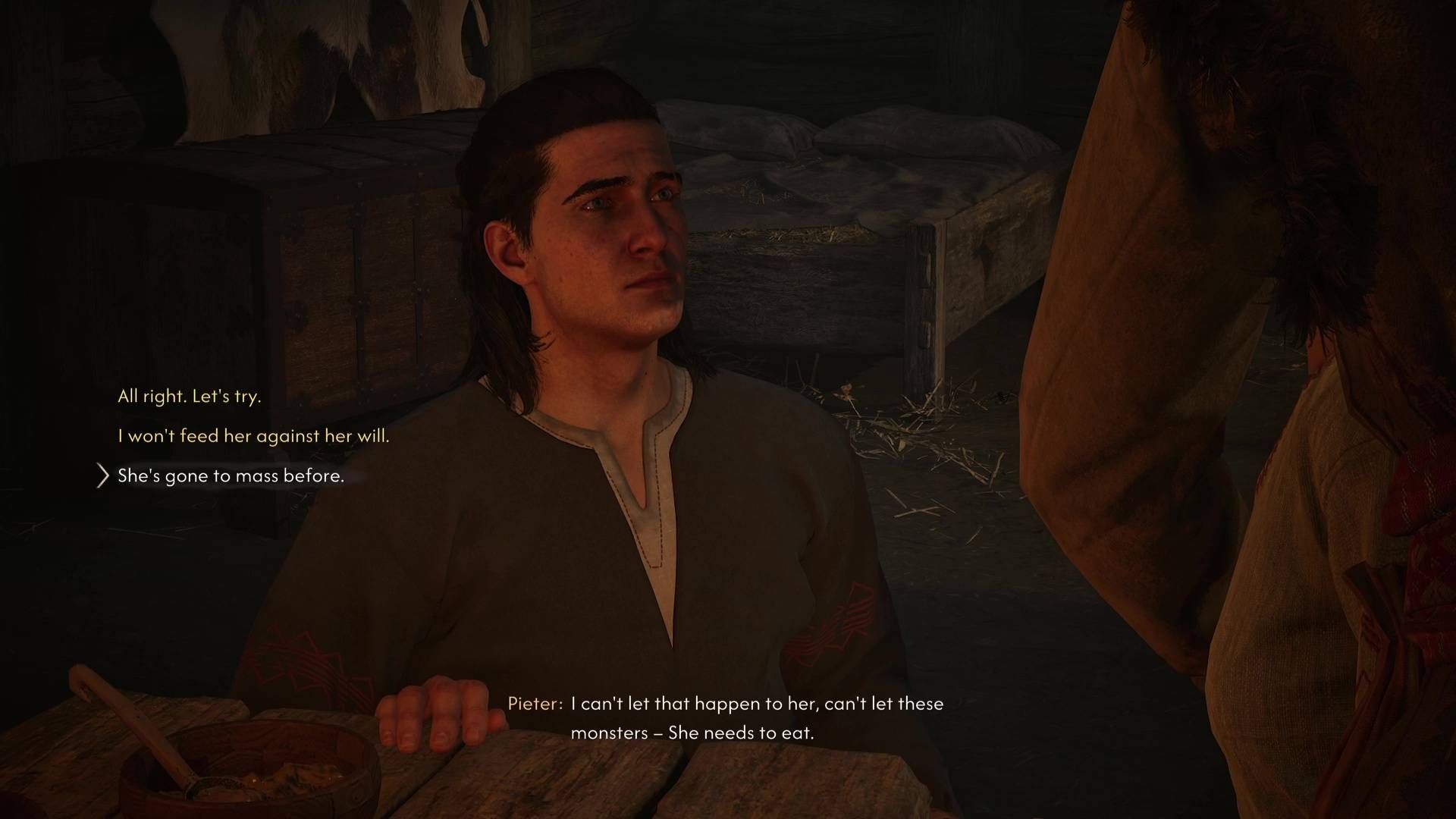 Coen sat at the dinner table in The Blood of Dawnwalker.