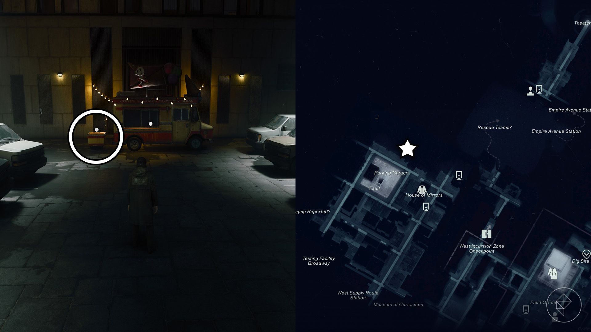An ice cream truck in the West Incursion Zone in Control Resonant.