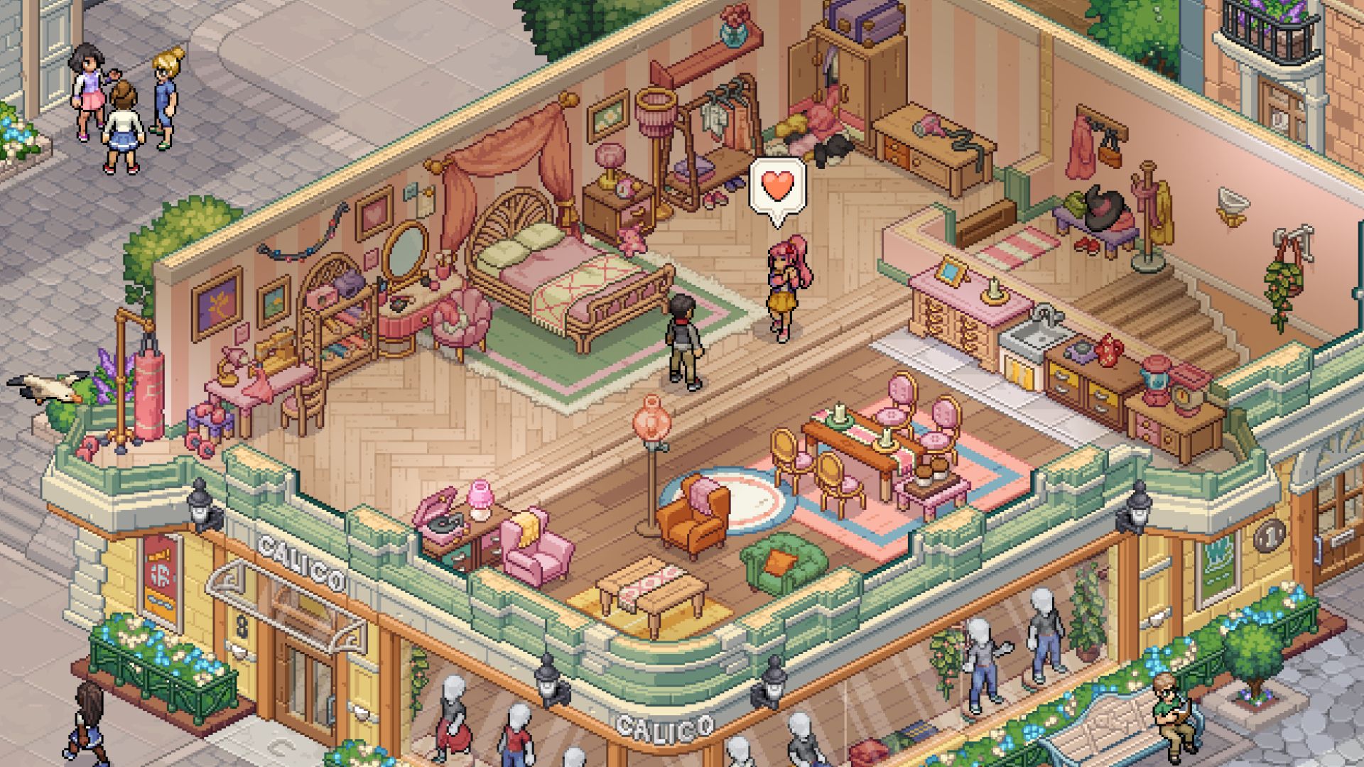 A scene from the forthcoming game Witchbrook.