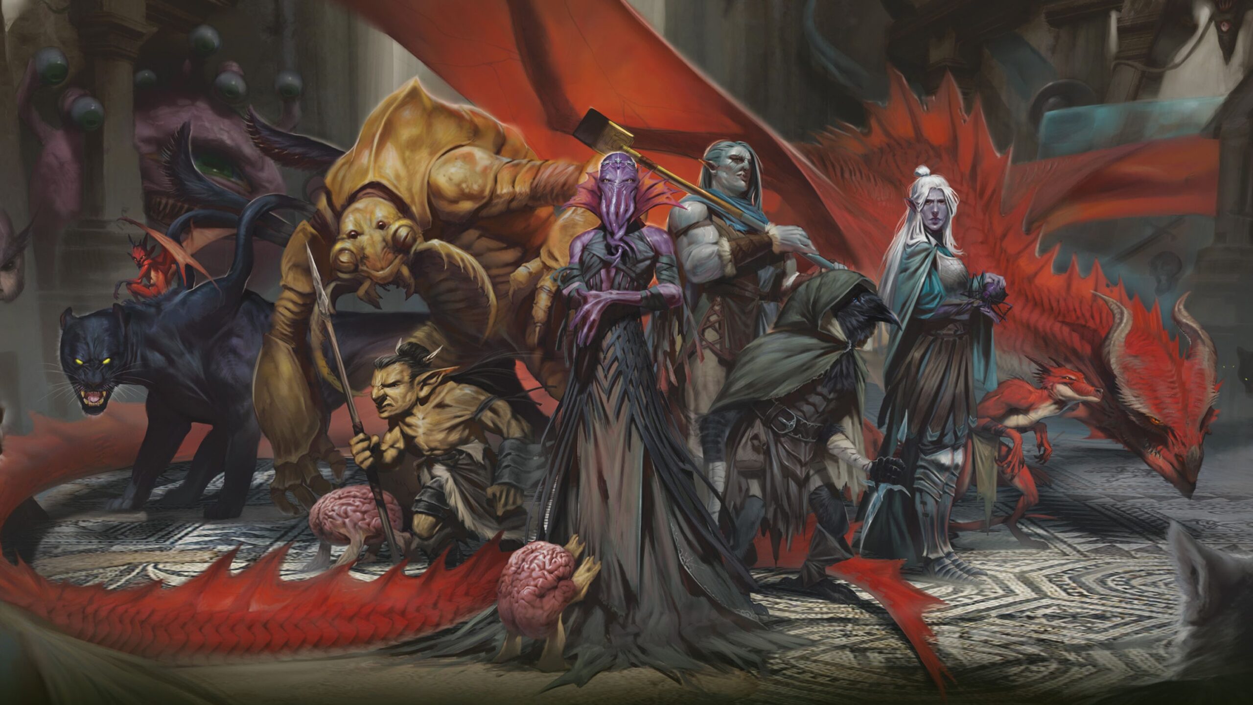 a group picture of several different monsters from D&D