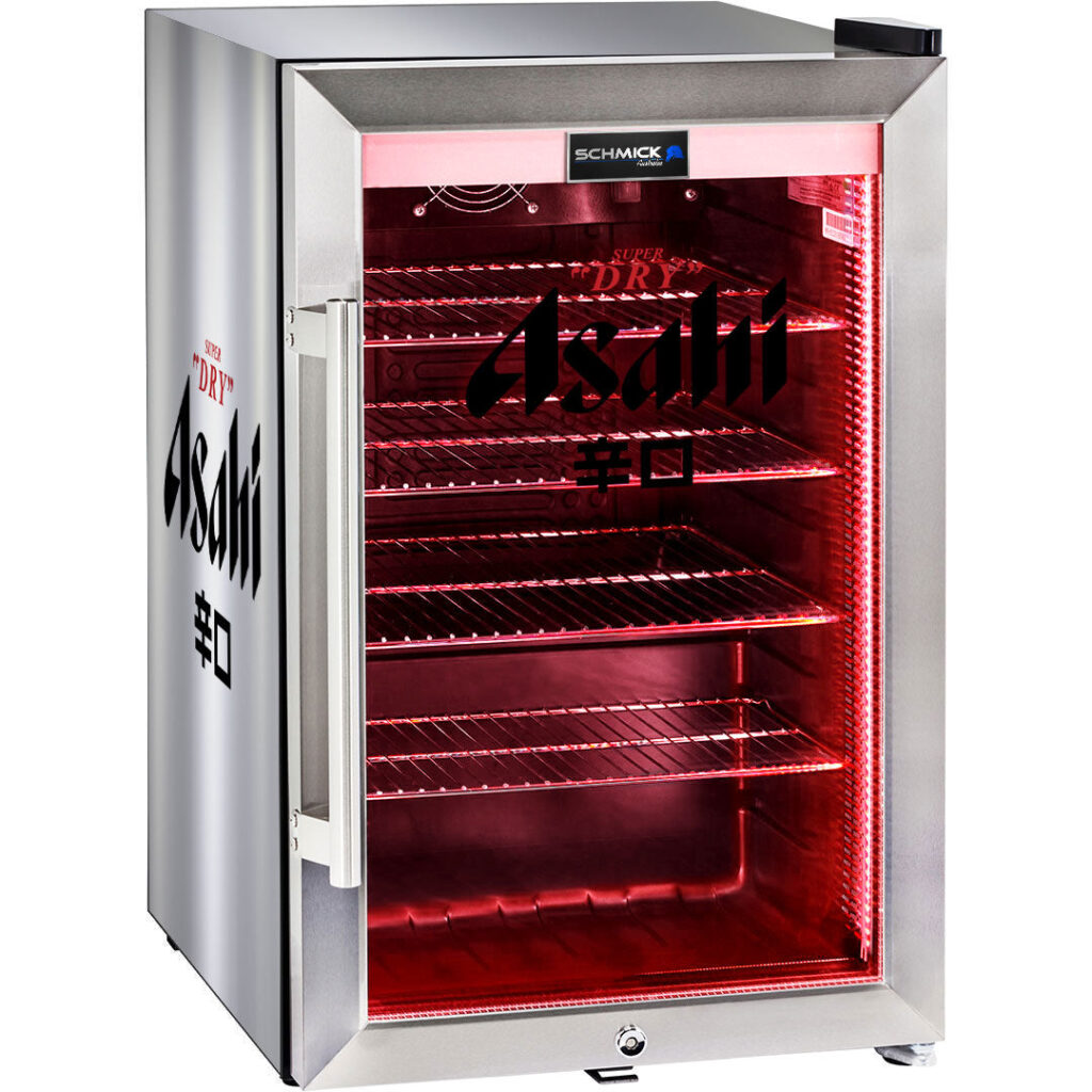 asahi Asahi branded bar fridge, Great gift idea! Great Entertaining Room Or Man Cave Item - Model SC70-SS-R-ASAHI | Retrocade