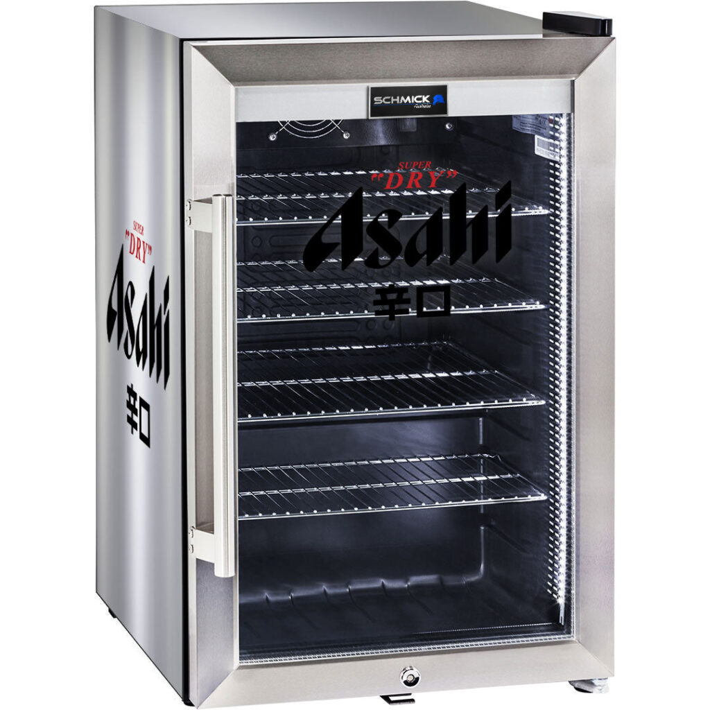asahi Asahi branded bar fridge, Great gift idea! Great Entertaining Room Or Man Cave Item - Model SC70-SS-W-ASAHI | Retrocade