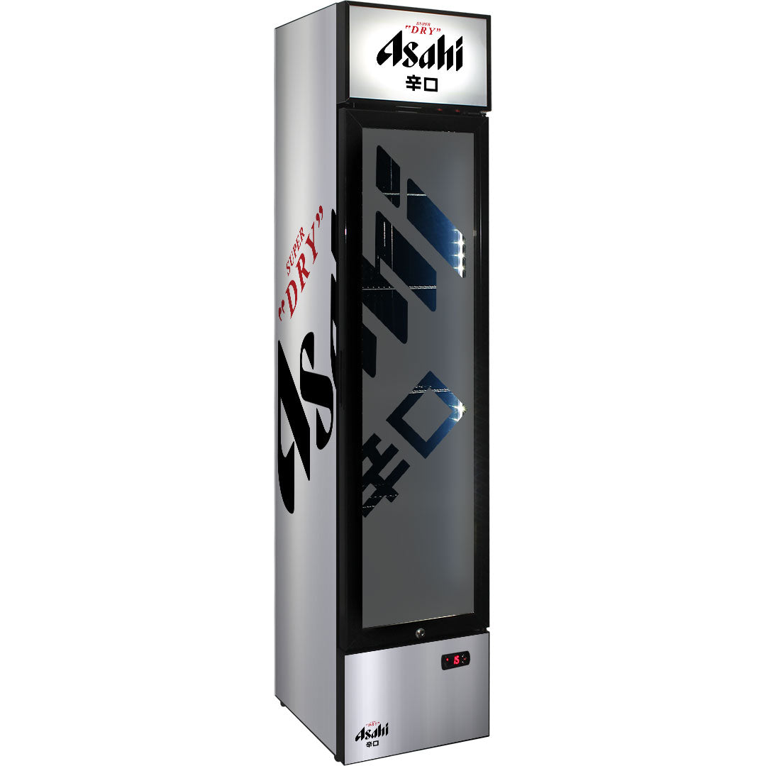 asahi Asahi Branded Skinny Upright Bar Fridge - Model SS-P160-ASAHI | Retrocade