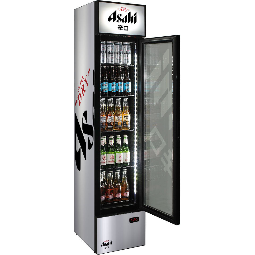 asahi Asahi Branded Skinny Upright Bar Fridge - Model SS-P160-ASAHI | Retrocade - Image 6