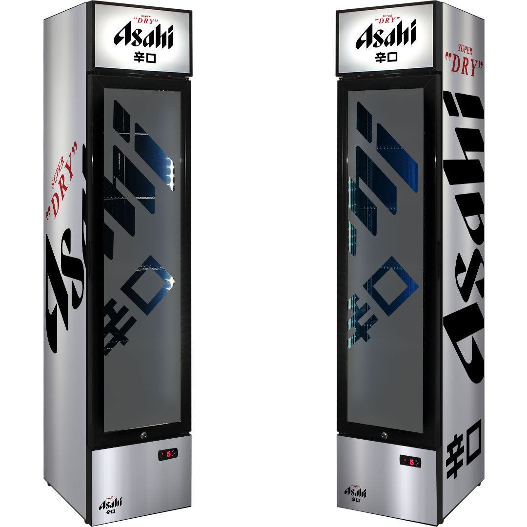 asahi Asahi Branded Skinny Upright Bar Fridge - Model SS-P160-ASAHI | Retrocade - Image 2