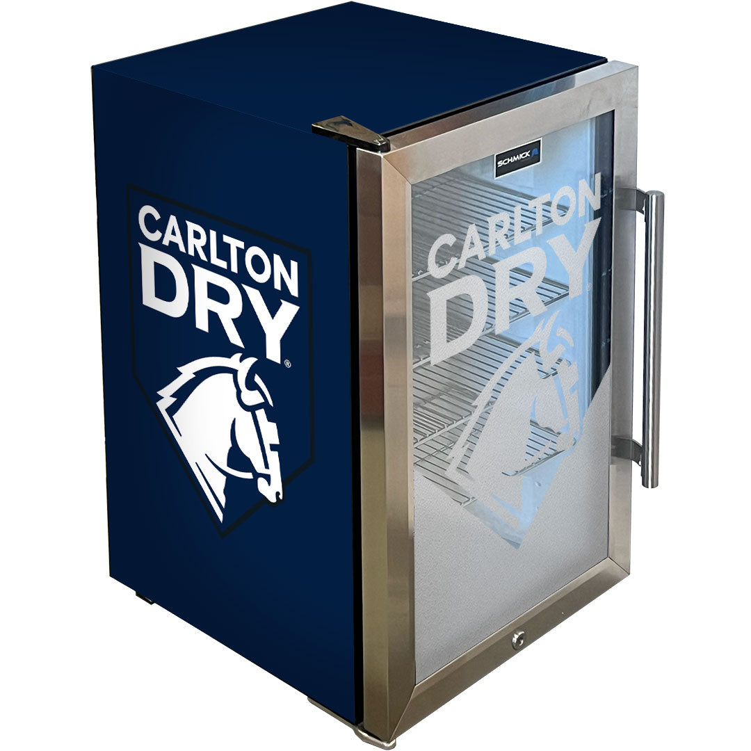 carlton dry Carlton Dry Tropical Glass Door Mini Bar Fridge - 80 Cans Left Hinged EC68L-SSH-DRY - Model EC68L-SSH-DRY | Retrocade - Image 2