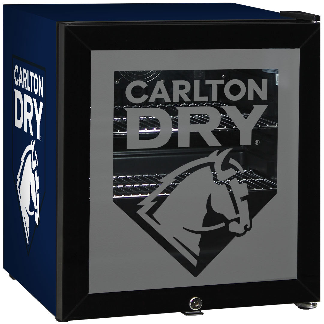 carlton dry Carlton Dry Glass Door Mini Bar Fridge With Lock - 38 Cans - Model SC50AB-DRY | Retrocade