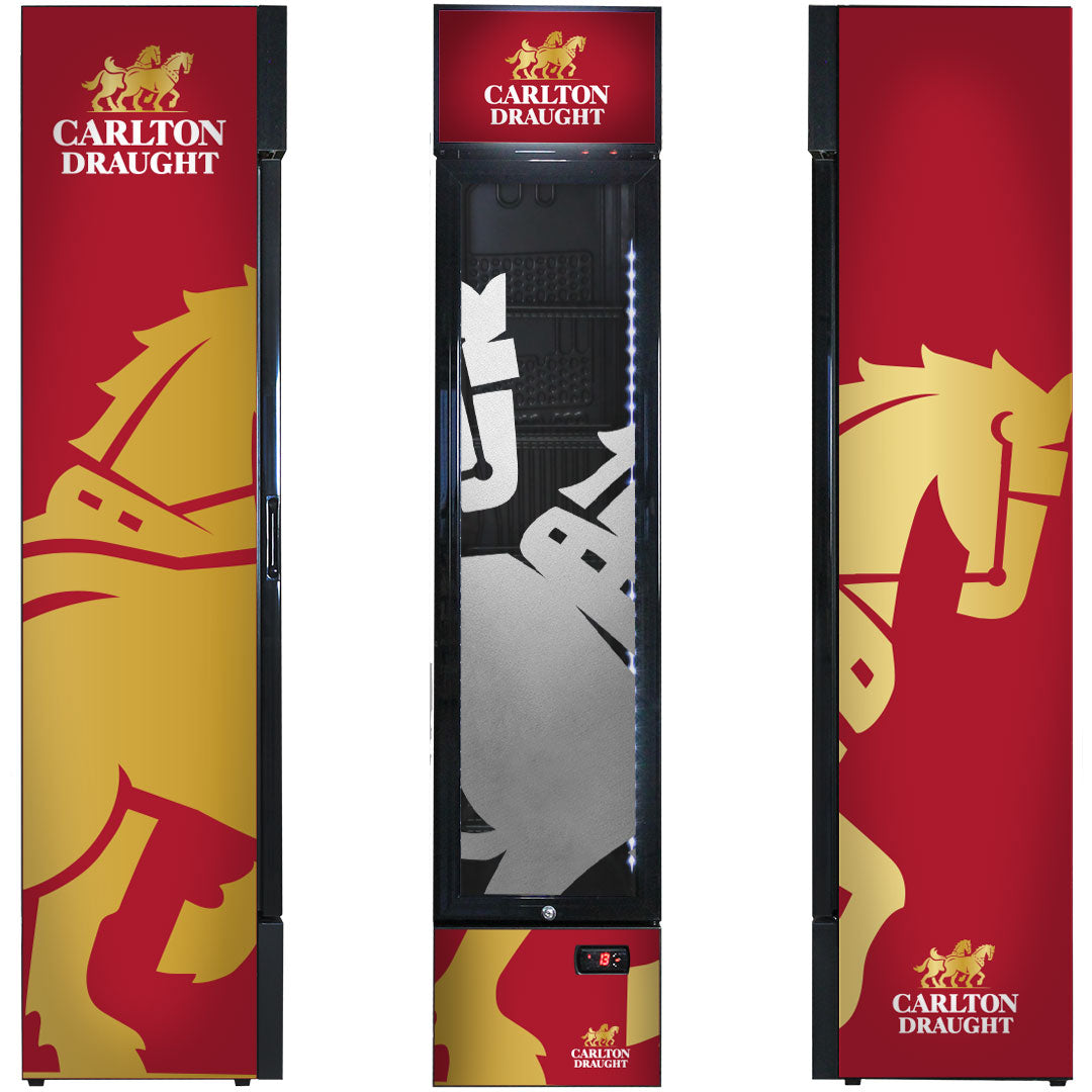 carlton draught Carlton Draught Branded Skinny Upright Bar Fridge - Model SS-P160-DRAUGHT-V3 | Retrocade - Image 2