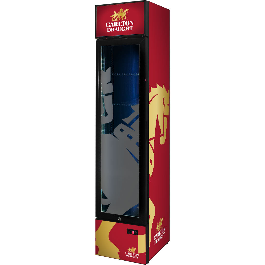 carlton draught Carlton Draught Branded Skinny Upright Bar Fridge - Model SS-P160-DRAUGHT-V3 | Retrocade - Image 3