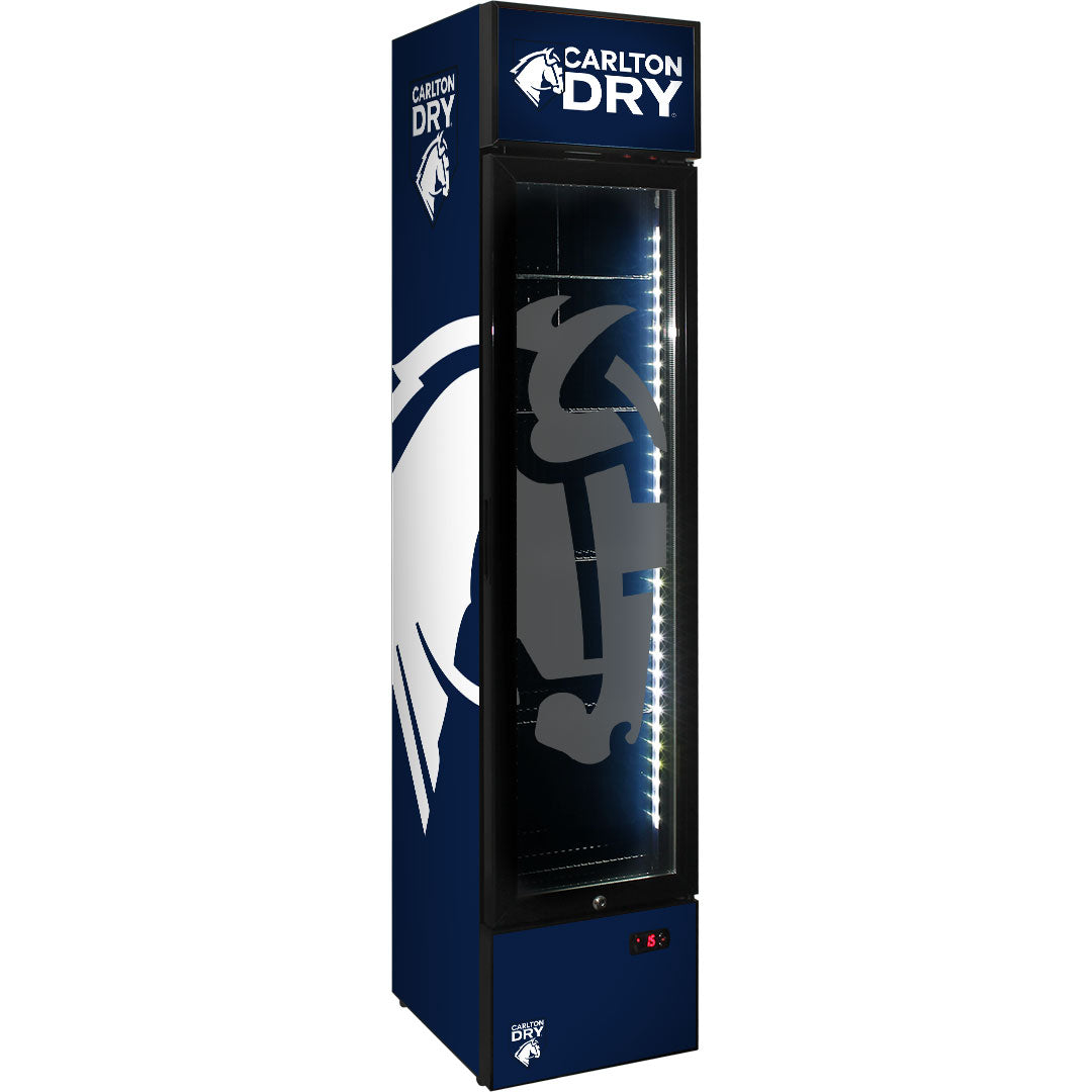 carlton dry Carlton Dry Branded Skinny Upright Bar Fridge - Model SS-P160-DRY (2025 design) | Retrocade - Default Title