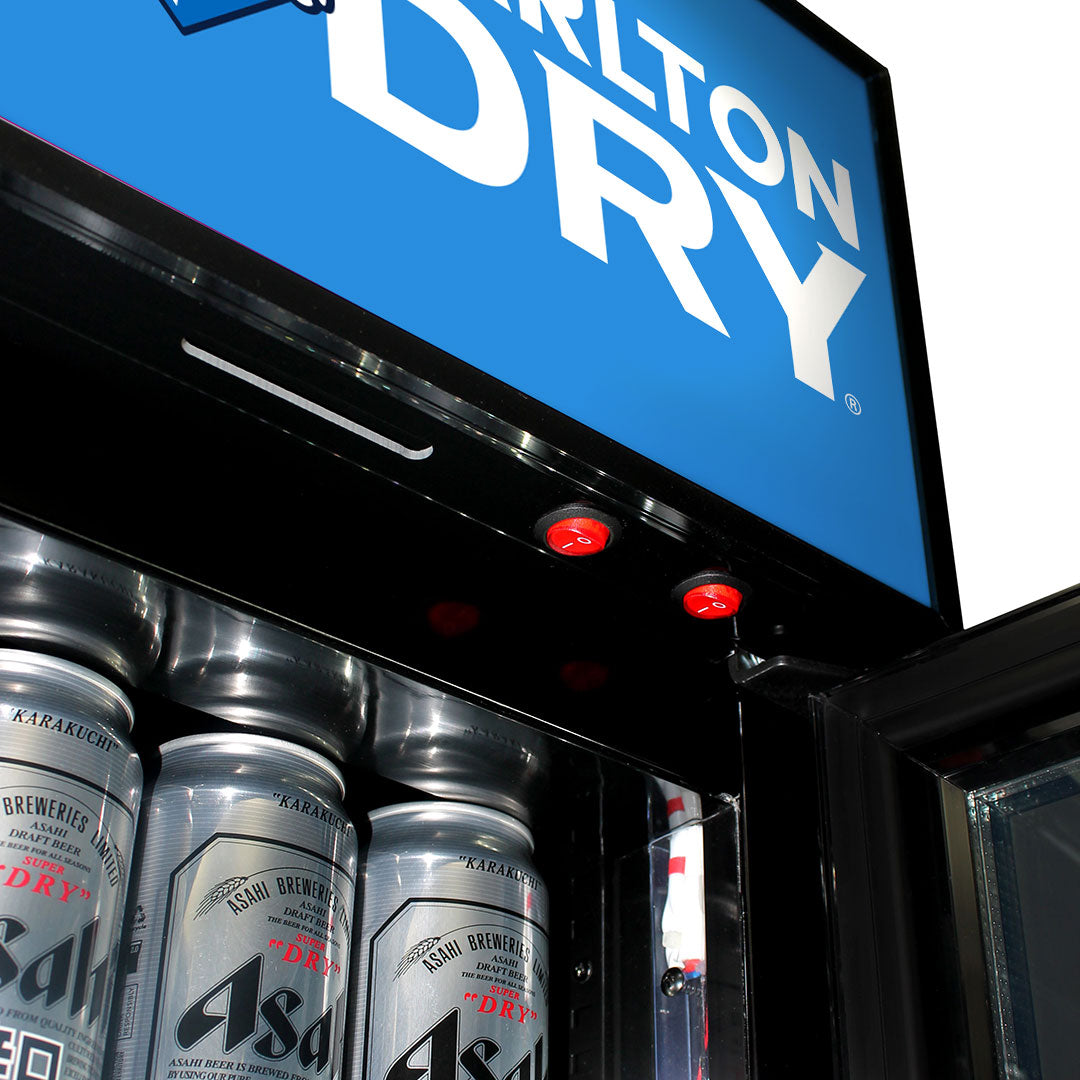 carlton dry Carlton Dry Mid Blue Branded Skinny Upright Bar Fridge - Model SS-P160-DRY-MID (2025 Design) | Retrocade - Image 8