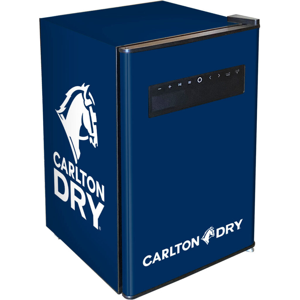carlton dry Schmick Carlton Dry Blue Tooth Speaker Disco Bar Fridge - Model BC70B-BTS-DRY | Retrocade