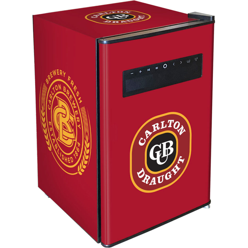carlton draught Carlton Draught Blue Tooth Speaker Disco Bar Fridge - Model BC70B-BTS-DRAUGHT | Retrocade