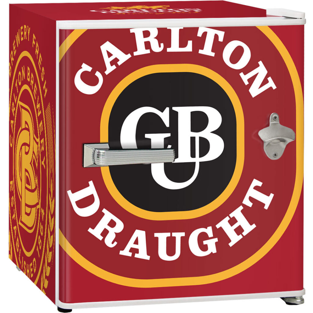 carlton draught Carlton Draught Retro Mini Bar Fridge - Model BC46W-DRAUGHT-V1 | Retrocade