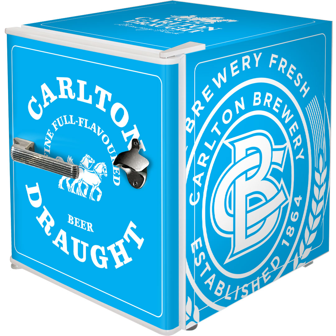 carlton draught Carlton Draught 'Original' Logo Retro Mini Bar Fridge - Model BC46W-DRAUGHT-V2 | Retrocade - Image 8