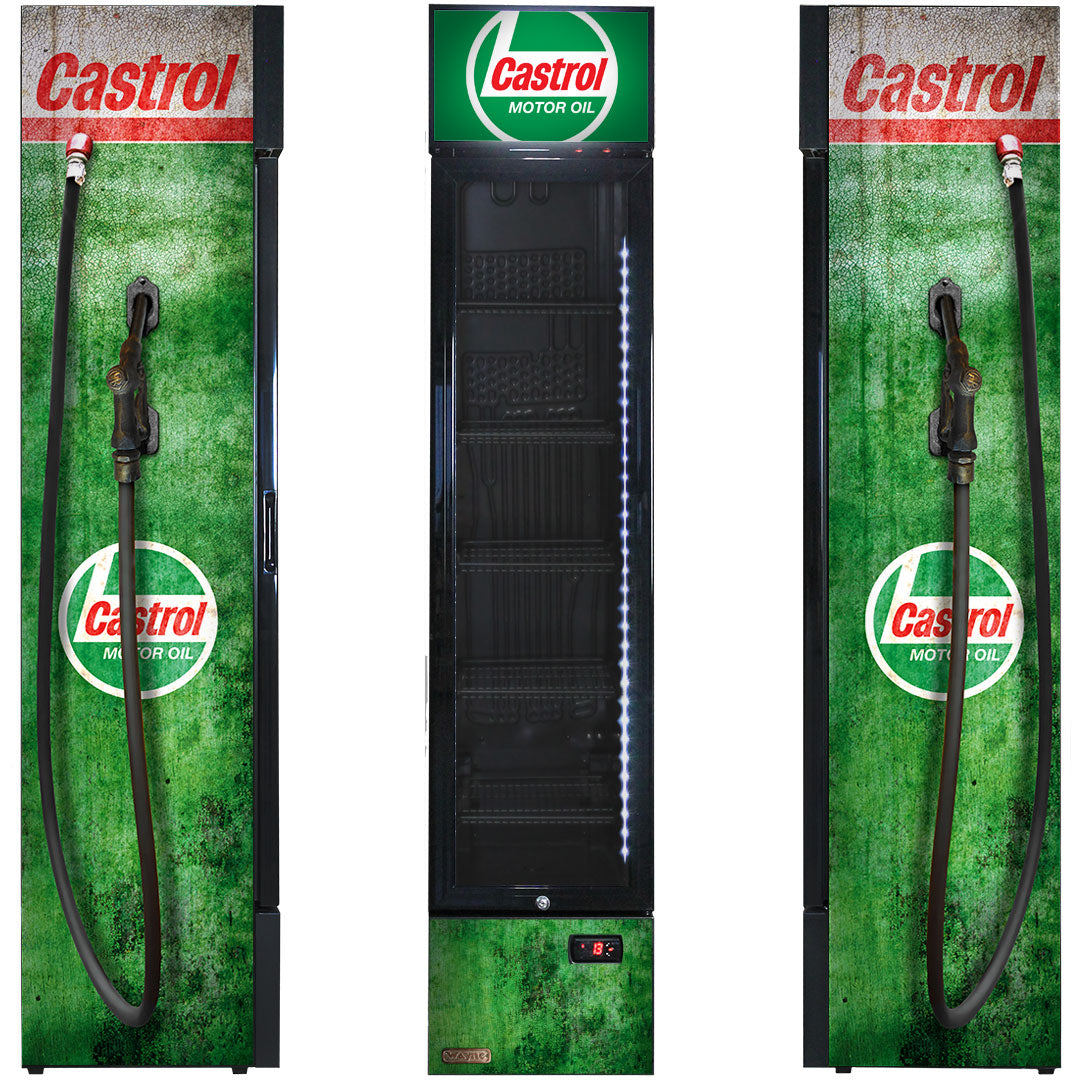castrol Castrol Fuel Pump Branded Skinny Upright Bar Fridge - Model SS-P160-FP-CASTROL | Retrocade - Image 4