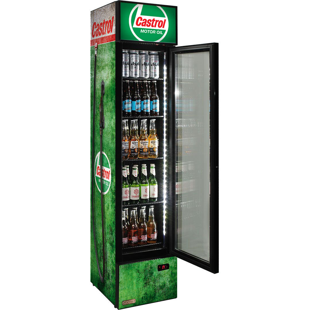castrol Castrol Fuel Pump Branded Skinny Upright Bar Fridge - Model SS-P160-FP-CASTROL | Retrocade - Image 10