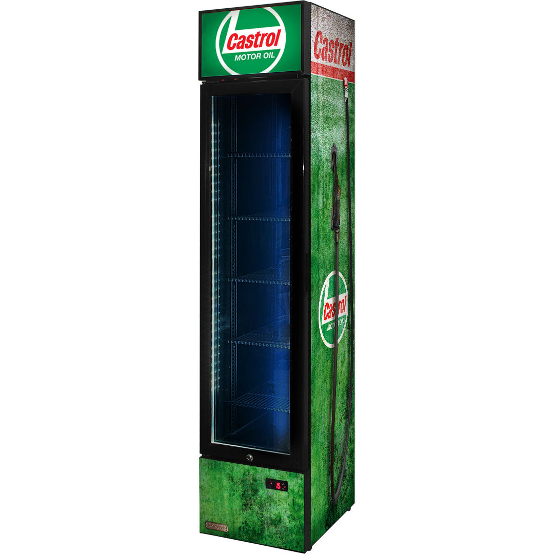 castrol Castrol Fuel Pump Branded Skinny Upright Bar Fridge - Model SS-P160-FP-CASTROL | Retrocade - Image 9