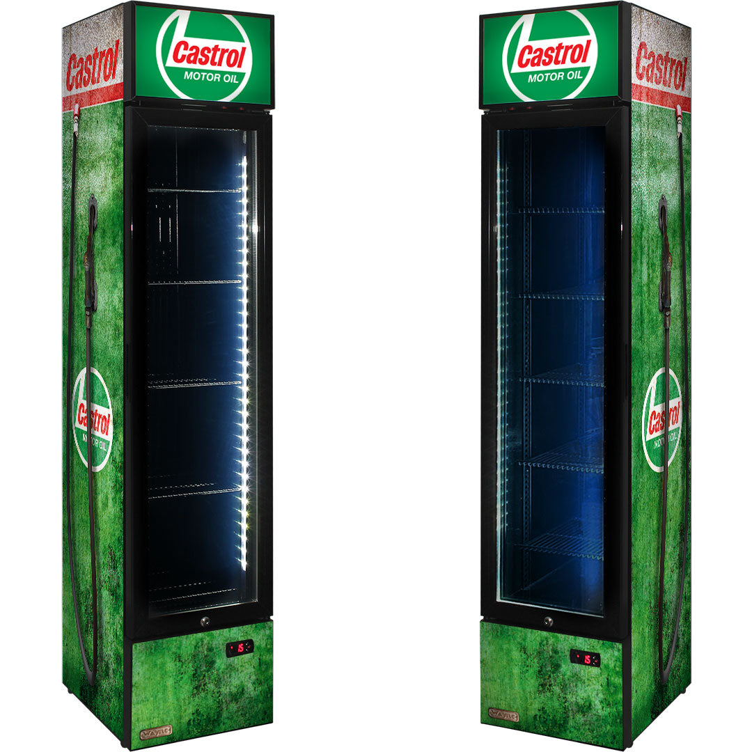 castrol Castrol Fuel Pump Branded Skinny Upright Bar Fridge - Model SS-P160-FP-CASTROL | Retrocade - Image 2