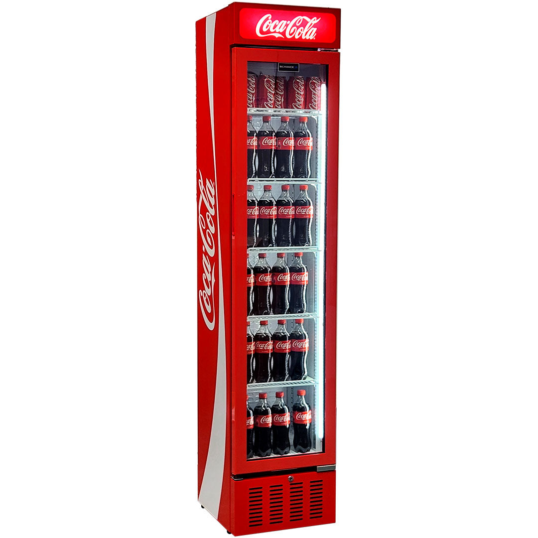 Coca-Cola Coca Cola Skinny Upright Glass Door Bar Fridge | Retrocade - Image 3