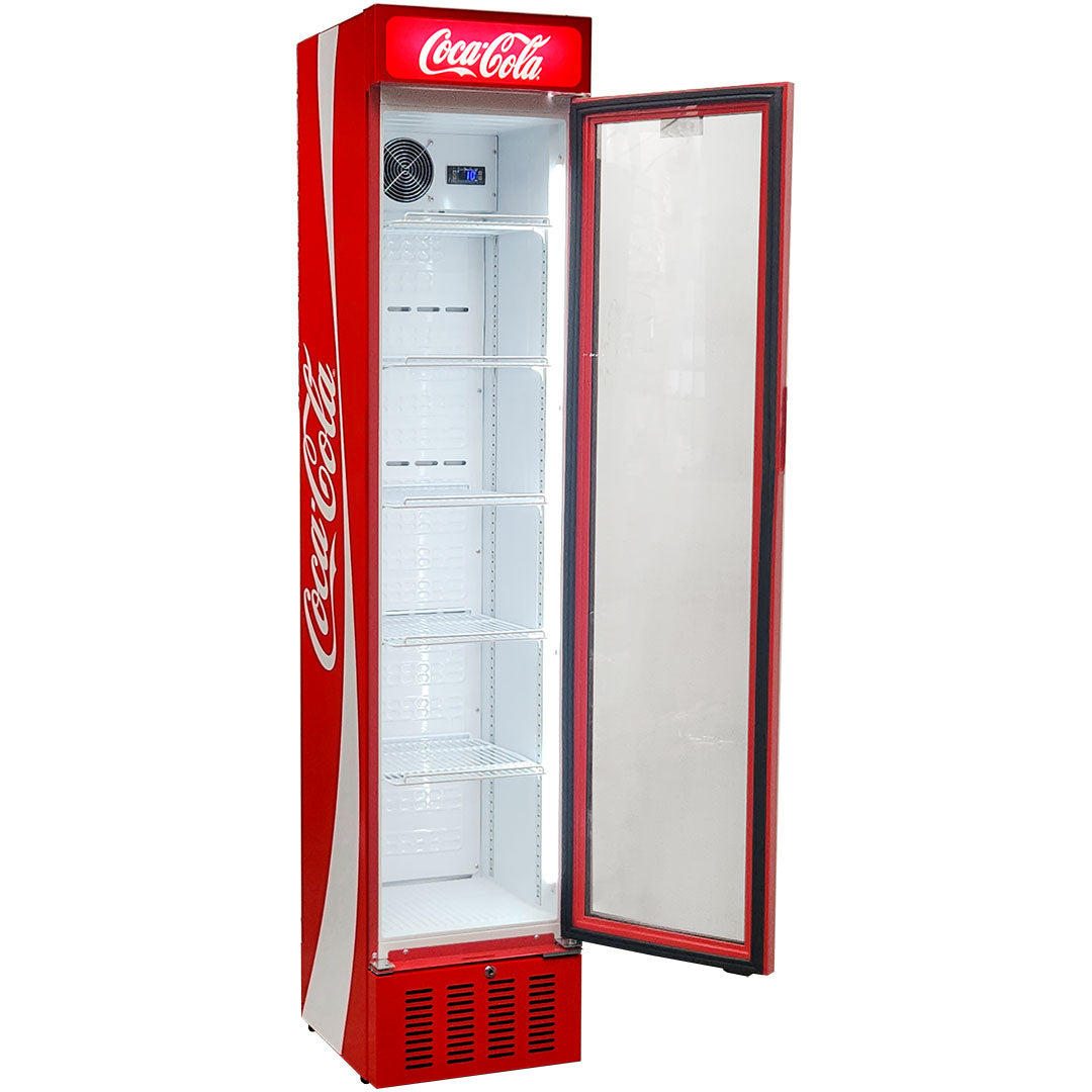Coca-Cola Coca Cola Skinny Upright Glass Door Bar Fridge | Retrocade - Image 2
