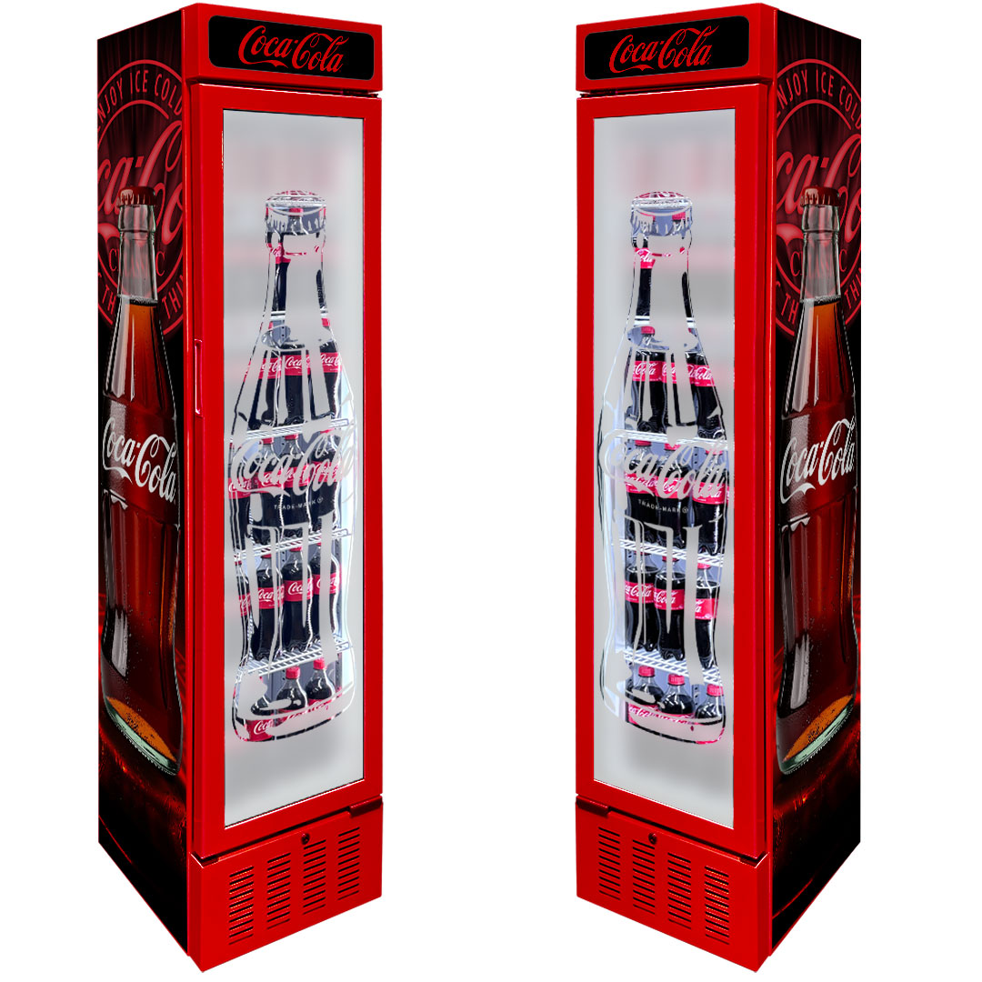 Coca-Cola Coca Cola Skinny Upright Glass Door Bar Fridge | Retrocade - Image 16