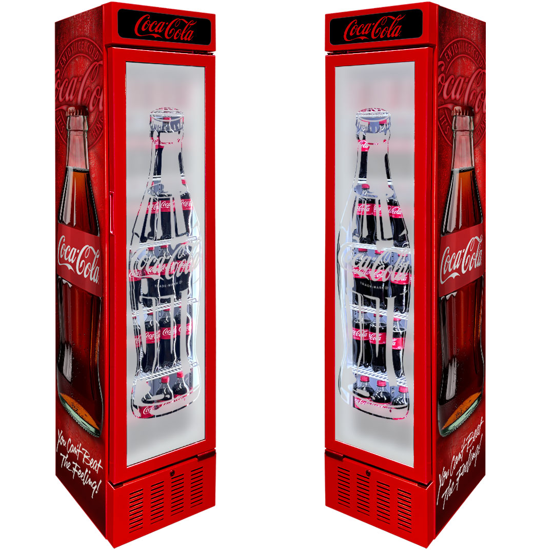 Coca-Cola Coca Cola Skinny Upright Glass Door Bar Fridge | Retrocade - Image 18