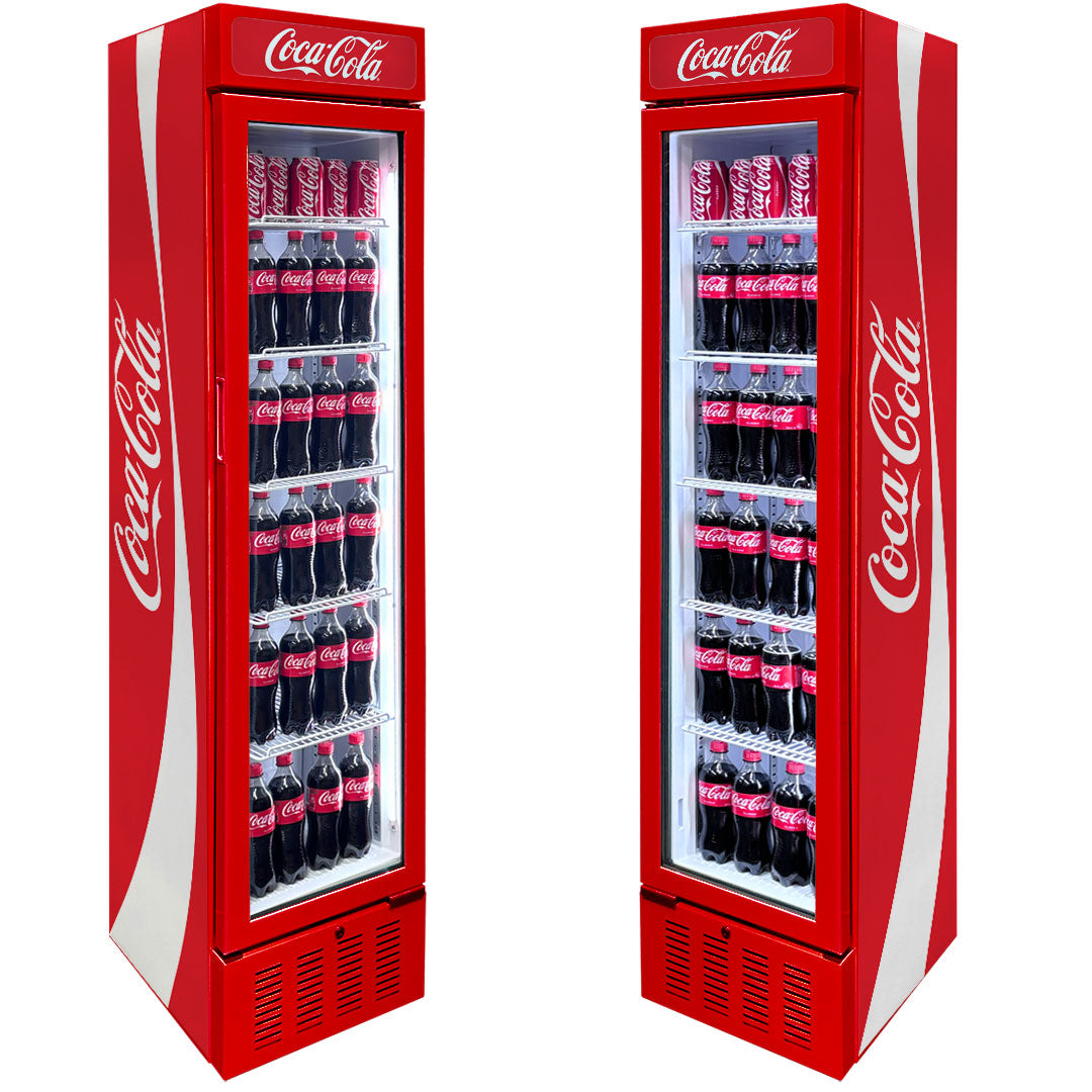 Coca-Cola Coca Cola Skinny Upright Glass Door Bar Fridge | Retrocade - Image 9