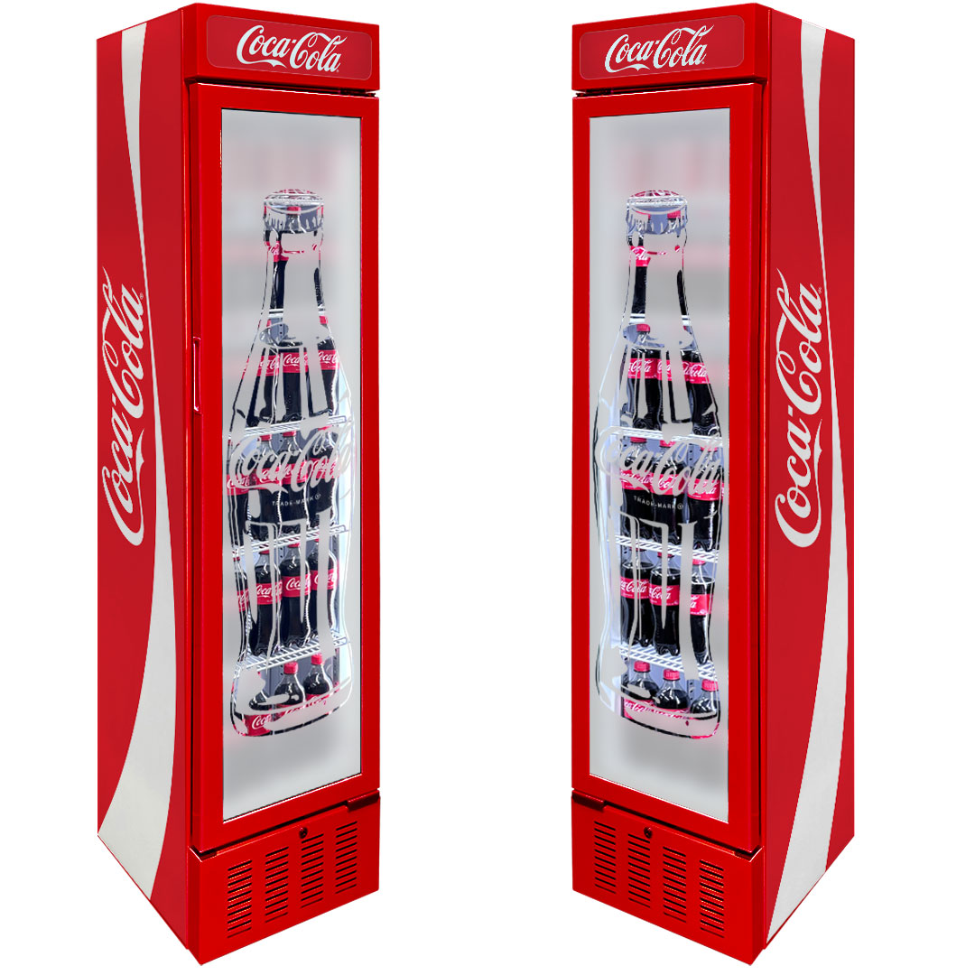 Coca-Cola Coca Cola Skinny Upright Glass Door Bar Fridge | Retrocade - Image 10