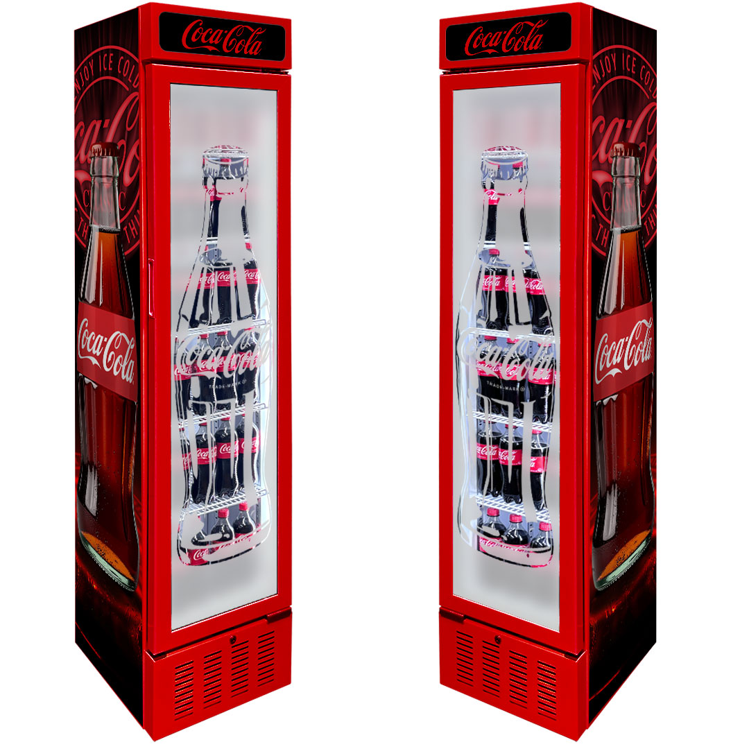 Coca-Cola Coca Cola Skinny Upright Glass Door Bar Fridge | Retrocade - Image 14