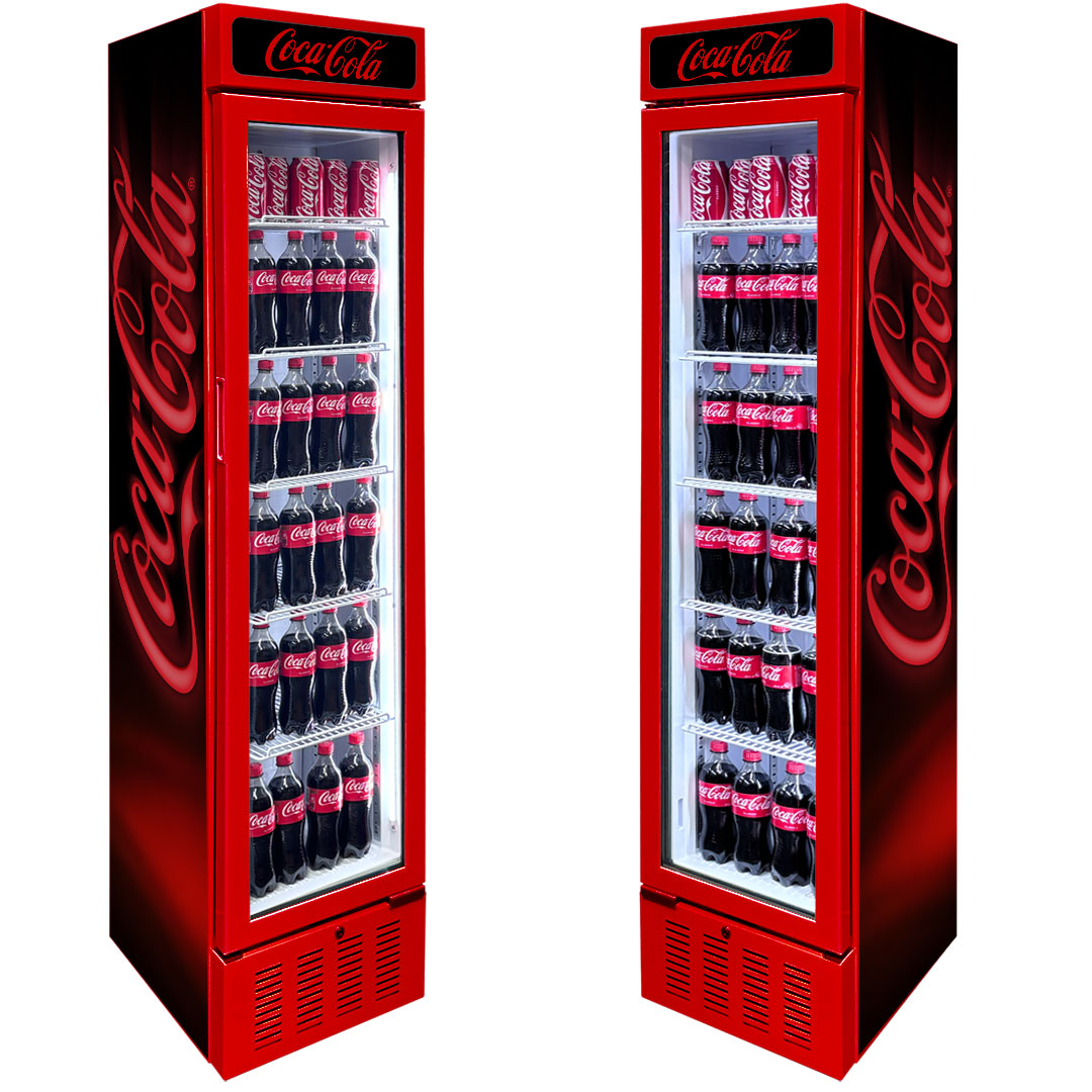 Coca-Cola Coca Cola Skinny Upright Glass Door Bar Fridge | Retrocade - Image 11