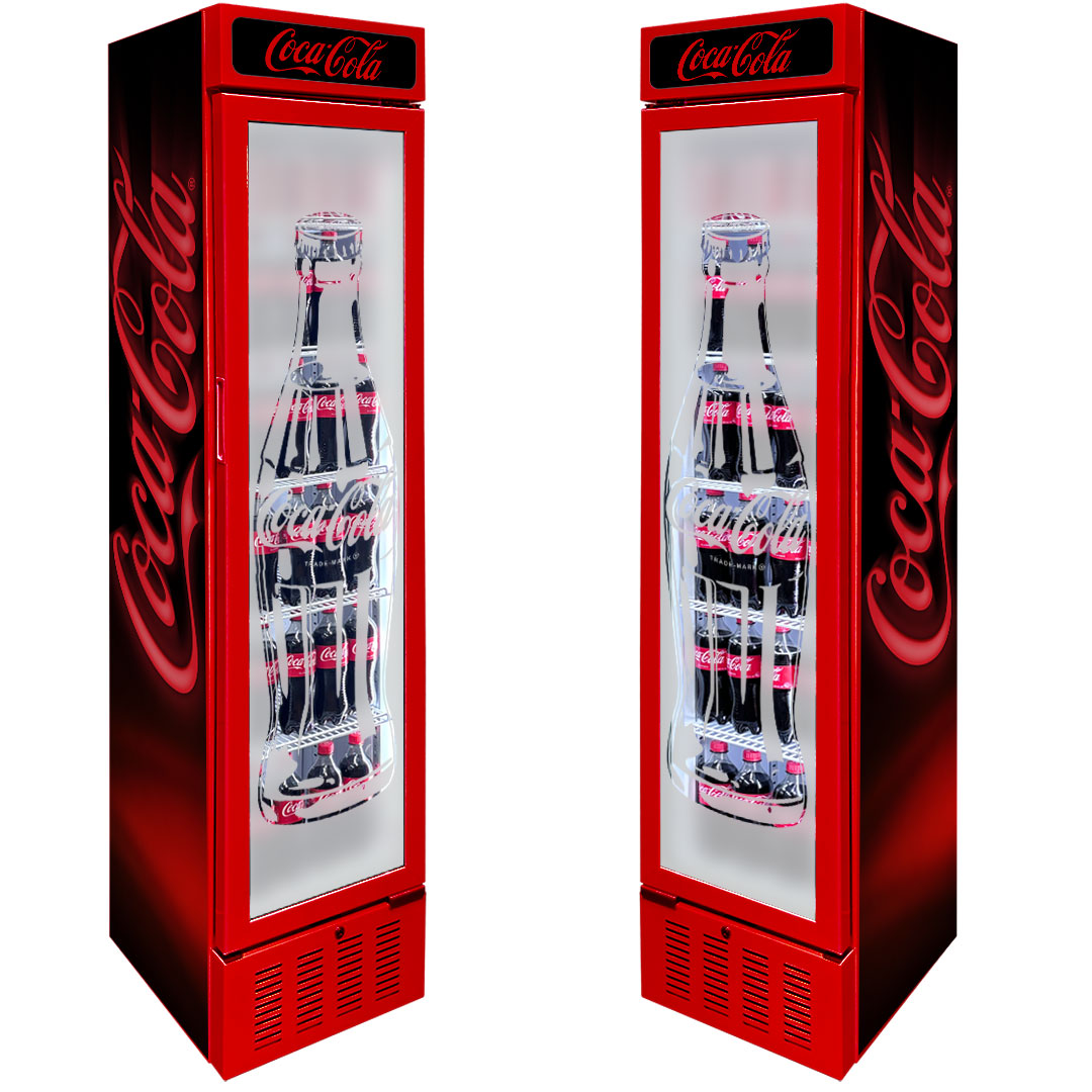 Coca-Cola Coca Cola Skinny Upright Glass Door Bar Fridge | Retrocade - Image 12