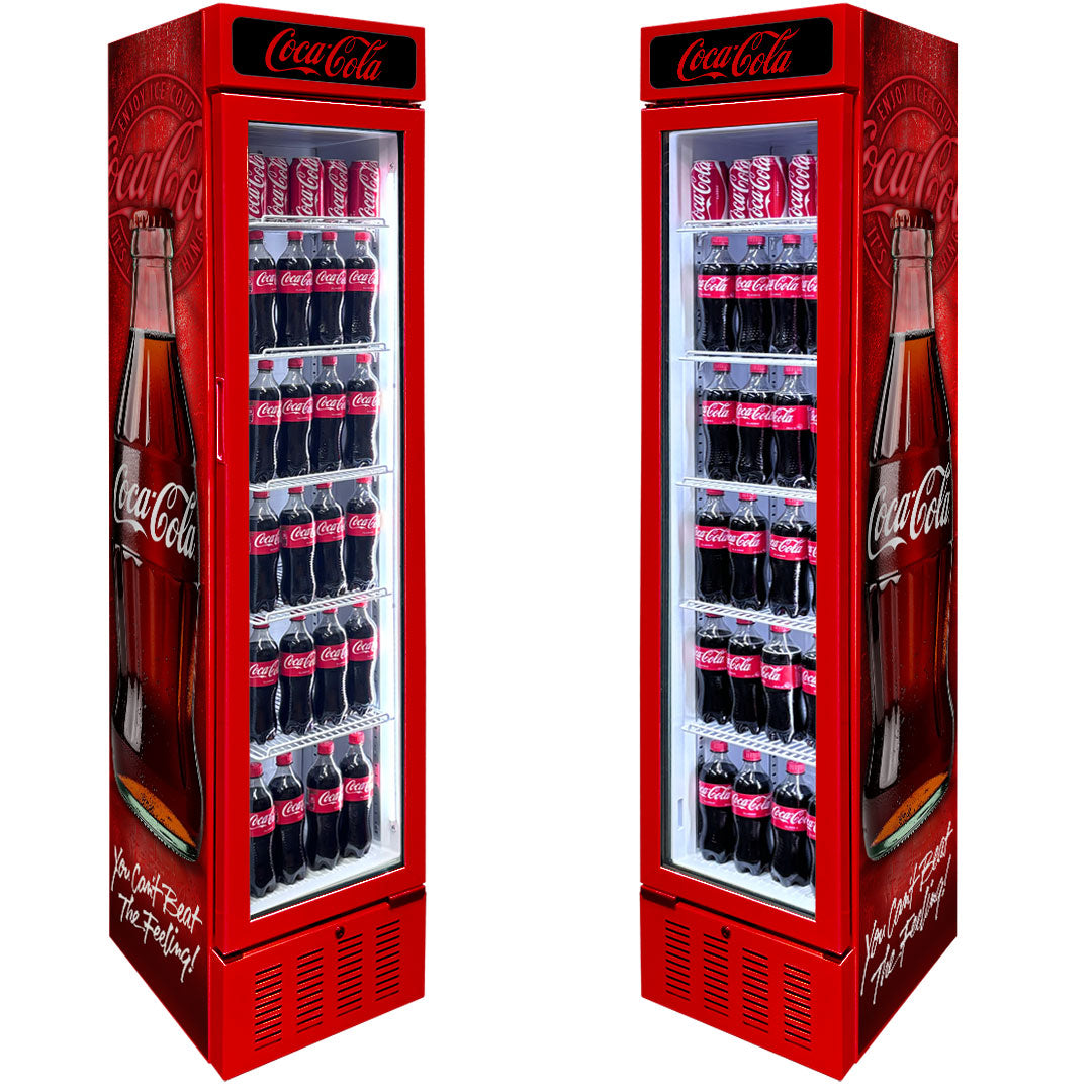 Coca-Cola Coca Cola Skinny Upright Glass Door Bar Fridge | Retrocade - Image 19