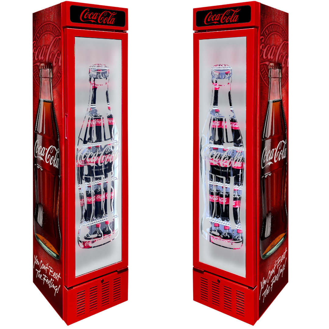 Coca-Cola Coca Cola Skinny Upright Glass Door Bar Fridge | Retrocade - Image 20