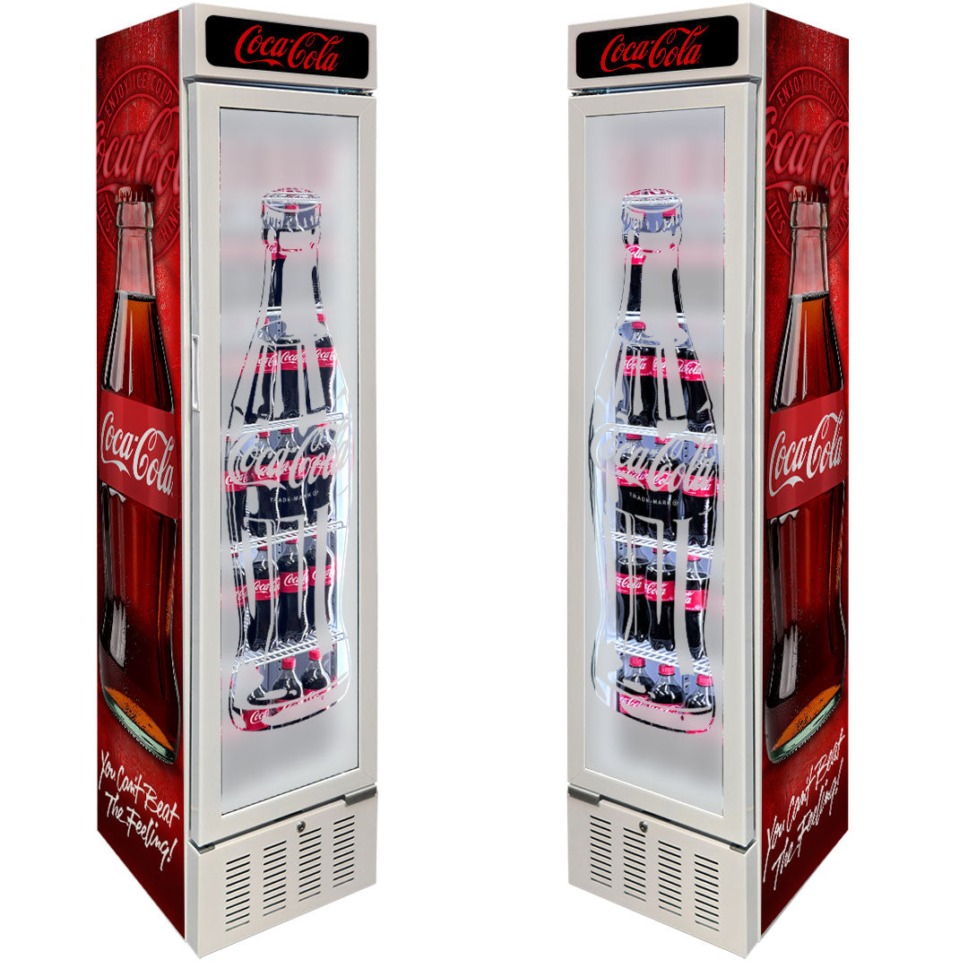 Coca-Cola Coca Cola Skinny White Upright Glass Door Bar Fridge | Retrocade - Image 13